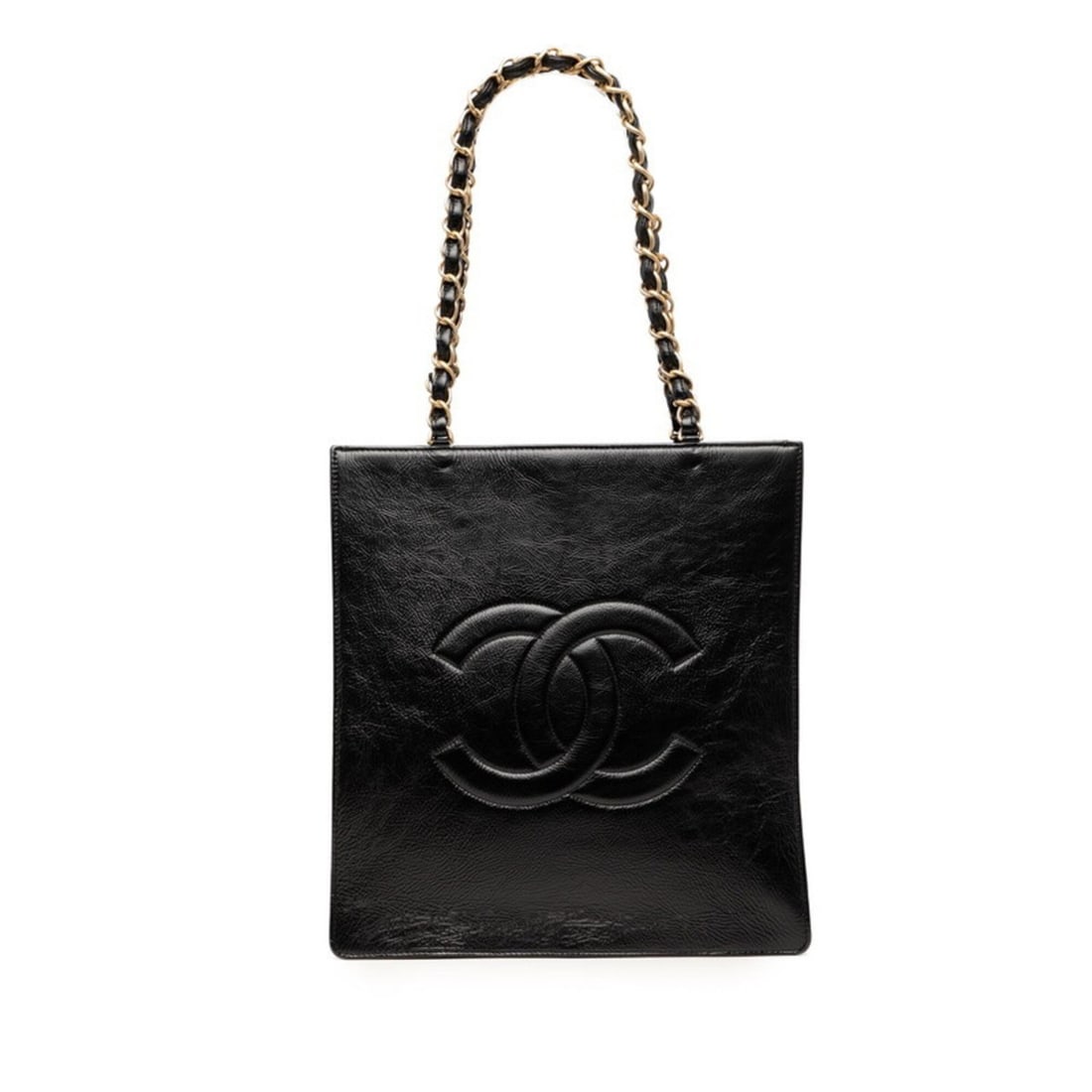 Chanel Coco Mark Chain Tote Bag Shoulder Black Leather Women's CHANEL (1 of 11)