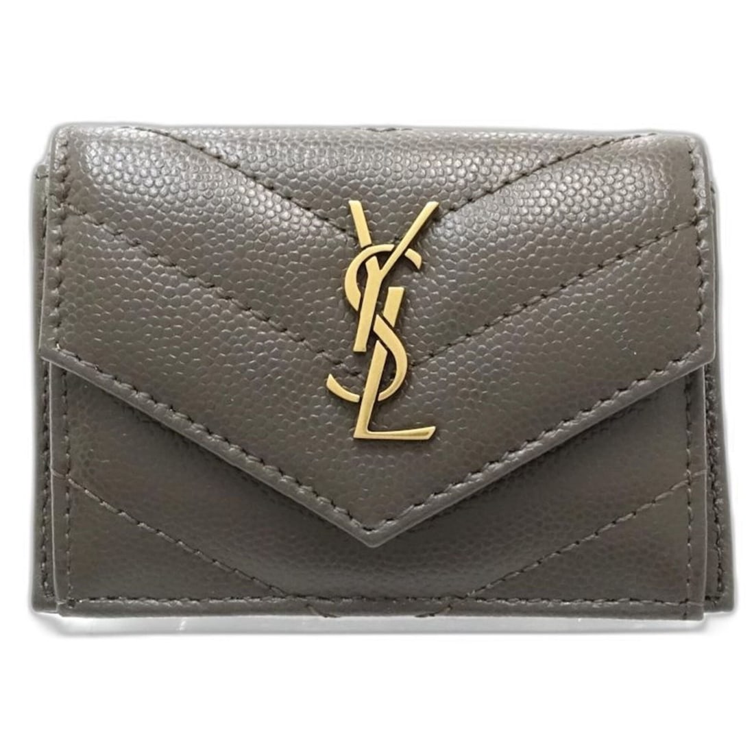 SAINT LAURENT Tri-fold Wallet 602791 Monogram Multifold V-stitch Dark Gray Women's 182006: --- Catalog ---Category: SizeSize (HxWxD): 6.5cm x 9.5cm x 4cm / 2.55'' x 3.74'' x 1.57''Category: DesignType: Wallet (tri-fold)Color: Dark grayGender: WomenMaterial: Leather Category: GeneralBrand: S