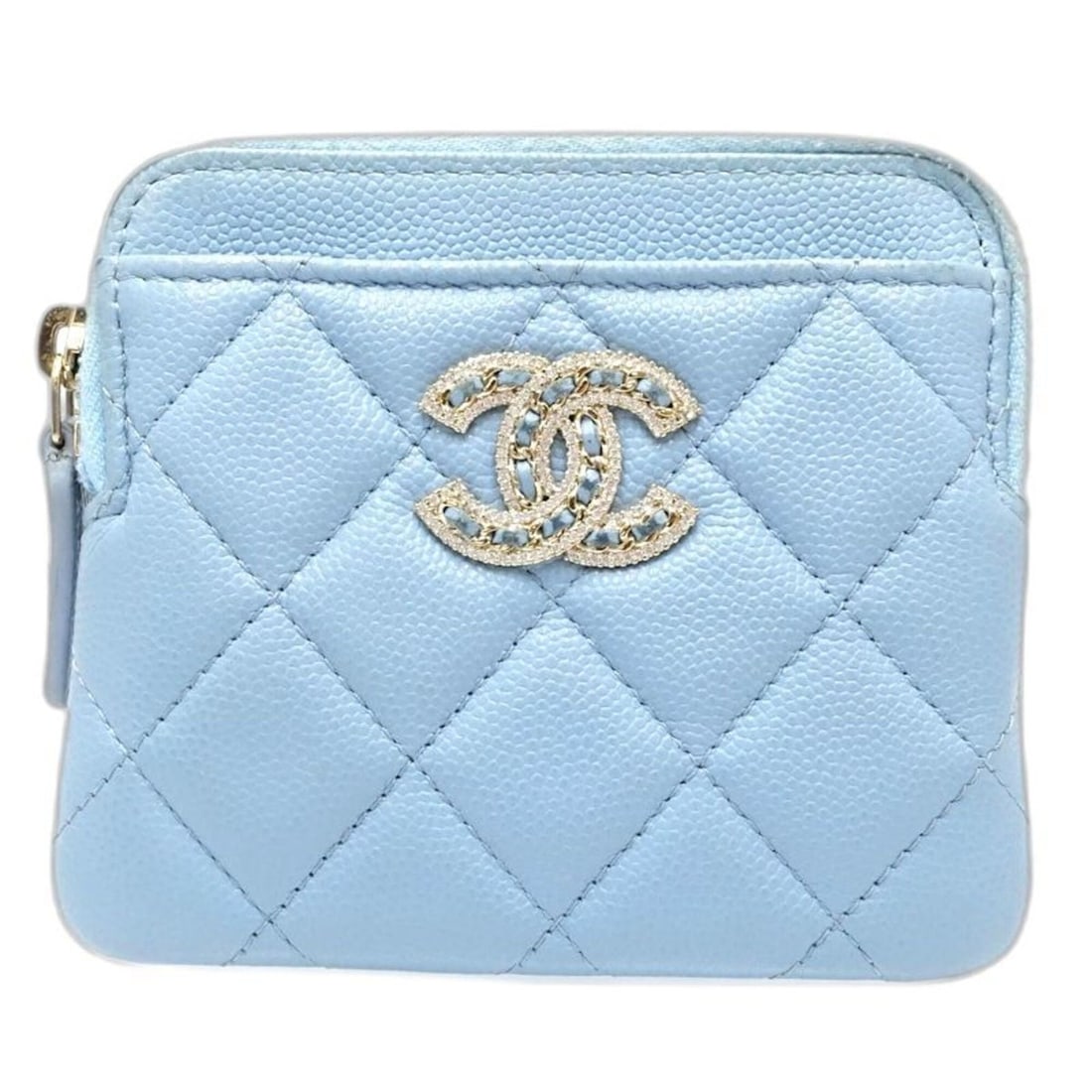 CHANEL Chanel Wallet/Coin Purse AP2741 Zip Coin Coco Mark Caviar Skin Light Blue Women's 181996: --- Catalog ---Category: SizeSize (HxWxD): 10cm x 11cm / 3.93'' x 4.33''Category: DesignType: Coin purse/coin caseColor: Light blueGender: WomenMaterial: Grained Calfskin Category: GeneralBrand: Chane