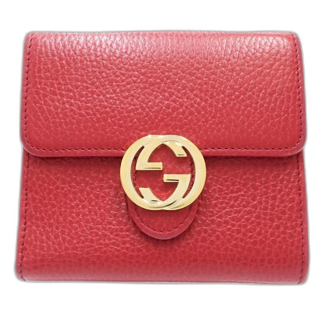 GUCCI Bi-fold Wallet 615525 Interlocking G Compact Leather Red Women's 182001: --- Catalog ---Category: SizeSize (HxWxD): 11cm x 12cm x 3cm / 4.33'' x 4.72'' x 1.18''Category: DesignType: Wallet (bi-fold)Color: Red colorGender: WomenMaterial: Leather Category: GeneralBrand: Gucc