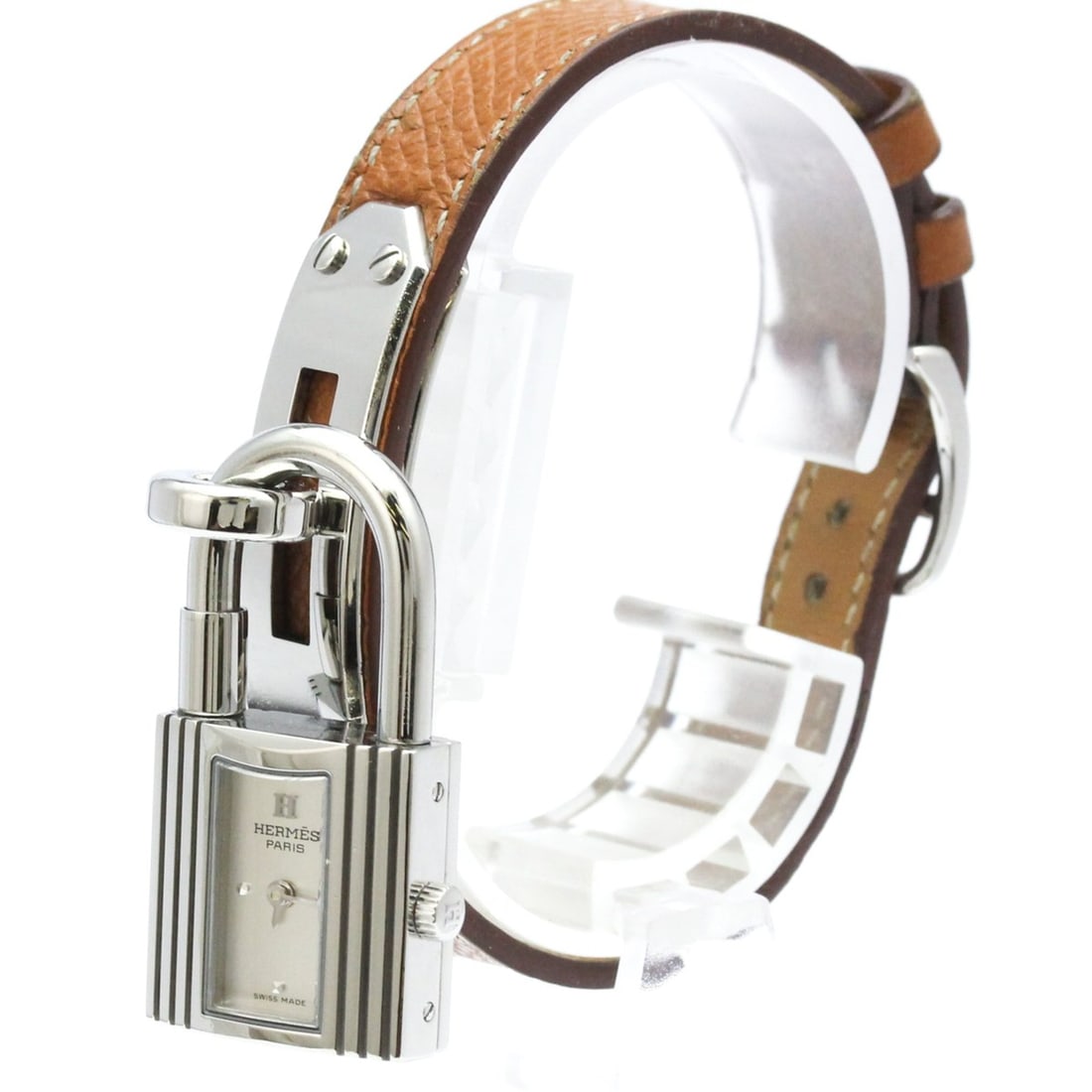 HERMES Kelly Stainless Steel Leather Quartz Ladies Watch KE1.210: --- Catalog ---Category: SizeCase Diameter: 20mm / 0.79''Category: DesignType: WristwatchGender: WomenColor (Dial): SilverMaterial (Band): LeatherMaterial (Case): Stainless steelCategory: GeneralLine: