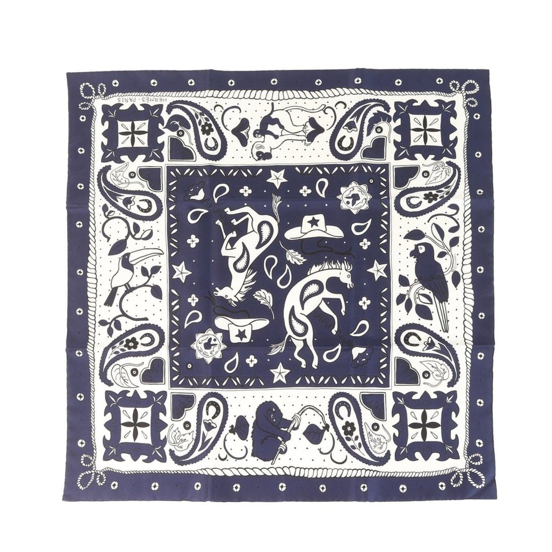 HERMES 24SS Silk Bandana Scarf Muffler Animal Marine White Black 55 x 55cm Men's: --- Catalog ---Category: SizeSize (LxW): 55cm x 55cm / 21.65'' x 21.65''Category: DesignType: BandanaColor: Black, Blue, WhiteGender: MenMaterial: Silk Category: GeneralMPN: H044100SBrand: HermesCount