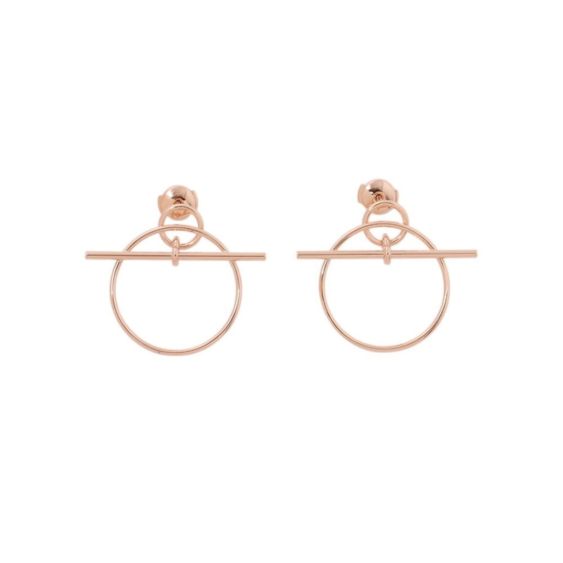 Hermes Earrings, Loop Echappé PM, 18KPG Pink Gold, HERMES Earrings: --- Catalog ---Category: SizeSize (HxWxD): 31.20mm x 36.20mm / 1.23'' x 1.43''Category: DesignType: Stud earringsGender: WomenMaterial: Pink gold (18K)Category: GeneralBrand: HermesCountry of Origin: 