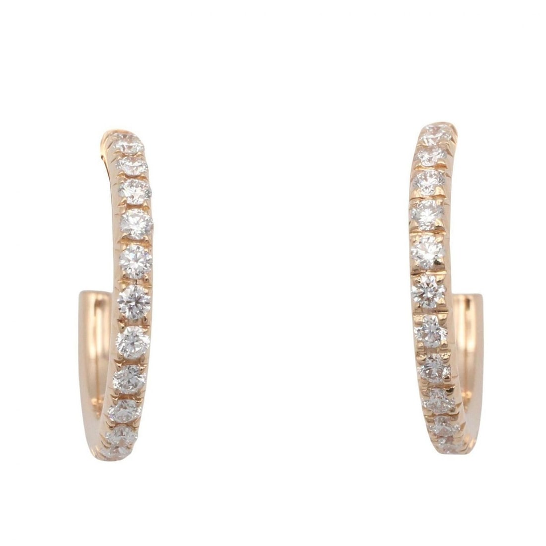 Tiffany & Co. Metro Hoop Earrings, Small Diamond 18K Pink Gold (PG), Diamond, Women's, Clear/Gold: --- Catalog ---Category: SizeWeight: 2.9g / 0.1oz.Size (HxWxD): 13.30mm x 5.50mm / 0.52'' x 0.22''Category: DesignType: Hoop earringsColor: PinkMetal: GoldStone: DiamondGender: WomenMetal Purity: 18KC