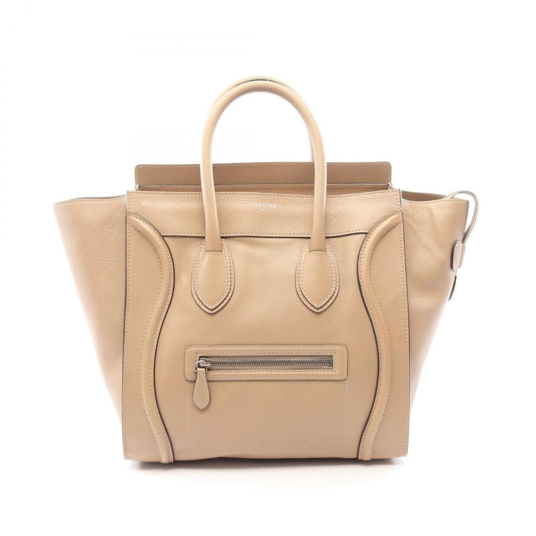 Celine Luggage Mini Shopper Handbag, Leather, Women's, Beige, 165213LUG.03UN (1 of 10)