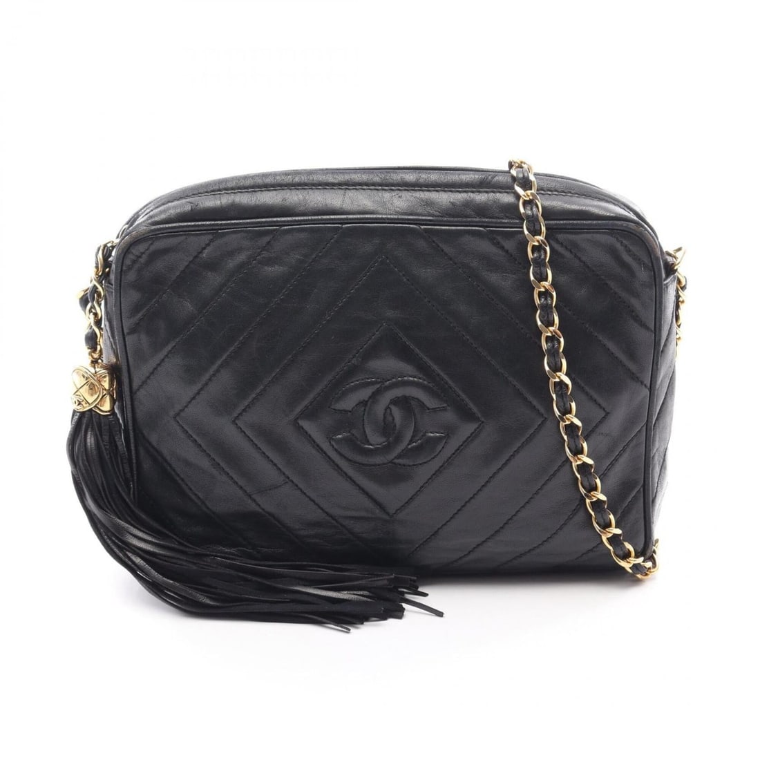 Chanel Coco Mark Diamond Stitch Shoulder Bag/Handbag, Lambskin Leather, Women's, Black: --- Catalog ---Category: SizeSize (HxWxD): 16.5cm x 22.5cm x 5.5cm / 6.49'' x 8.85'' x 2.16''Category: DesignType: Handbag, Shoulder bagColor: BlackGender: WomenMaterial: Leather Hardware Color: GoldL