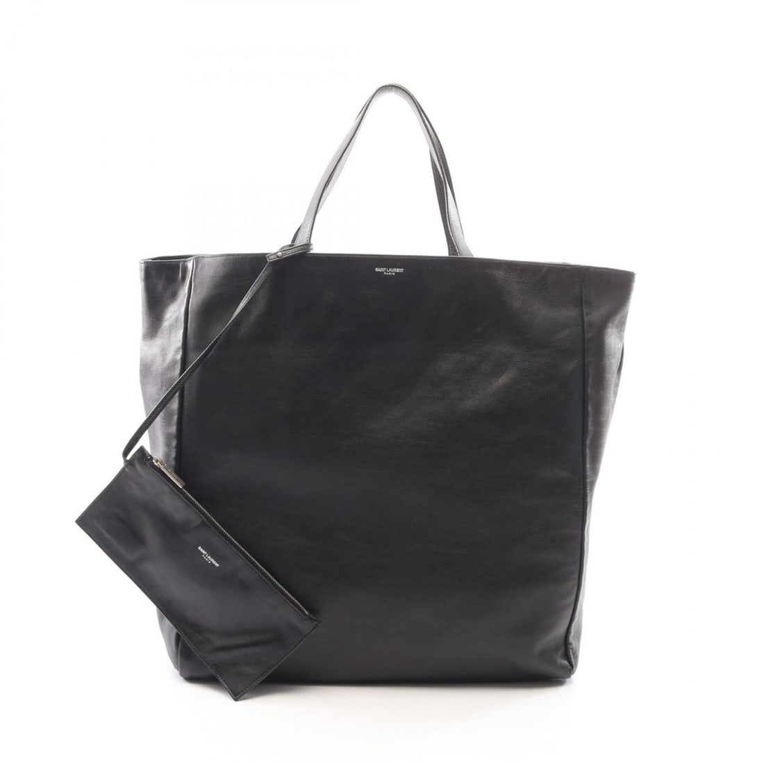 Yves Saint Laurent Saint Laurent Paris logo tote bag/handbag, leather, women's, black.: --- Catalog ---Category: SizeSize (HxWxD): 39cm x 39cm x 15cm / 15.35'' x 15.35'' x 5.9''Category: DesignType: Handbag, Pouch, Tote bagColor: BlackGender: WomenMaterial: Leather Category: GeneralBrand
