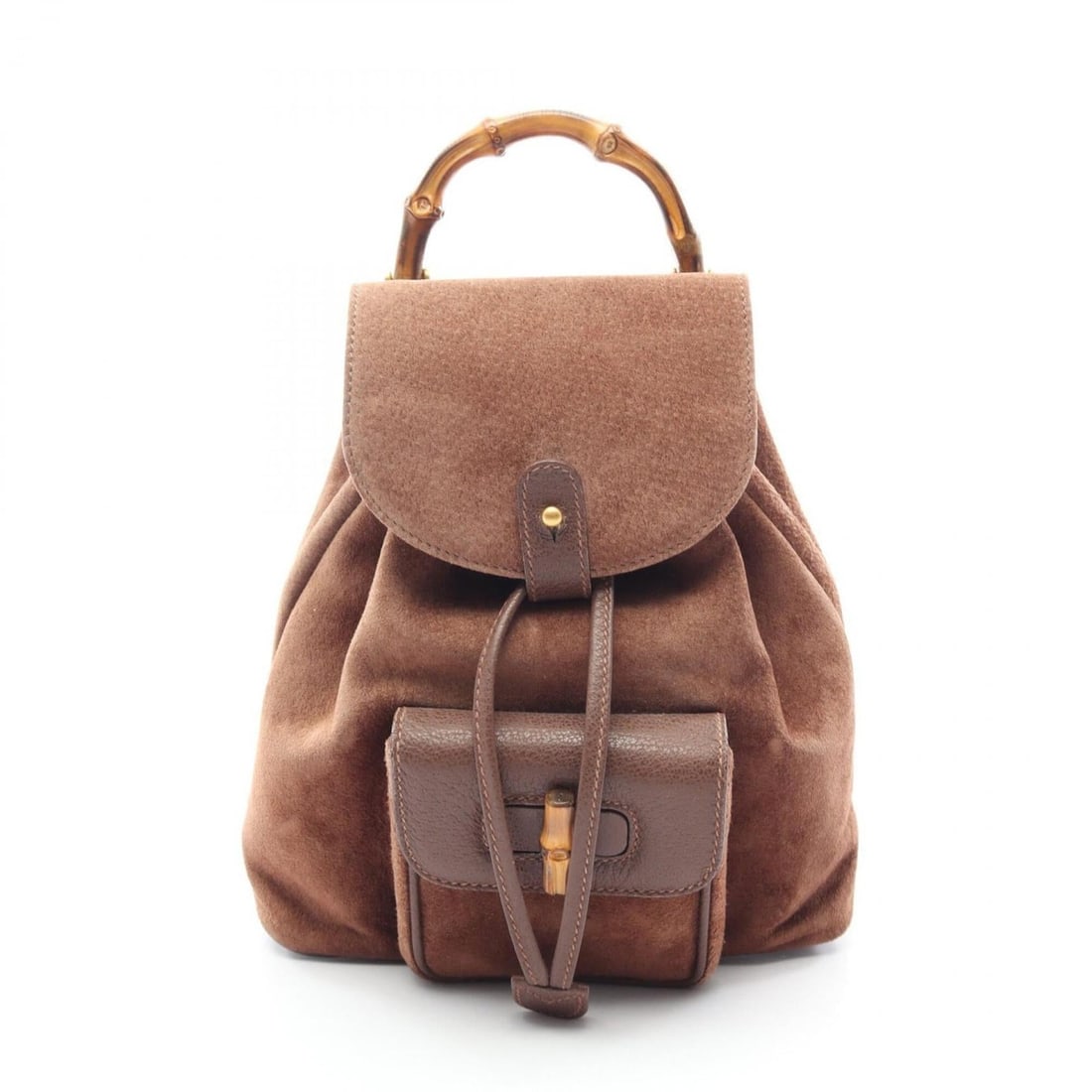 Gucci Bamboo Backpack/Handbag, Suede Leather, Women's, Brown, 003 1705 0030: --- Catalog ---Category: SizeSize (HxWxD): 23cm x 20.5cm x 7cm / 9.05'' x 8.07'' x 2.75''Category: DesignType: Backpack, HandbagColor: BrownGender: WomenMaterial: Suede , Leather Category: GeneralMPN: