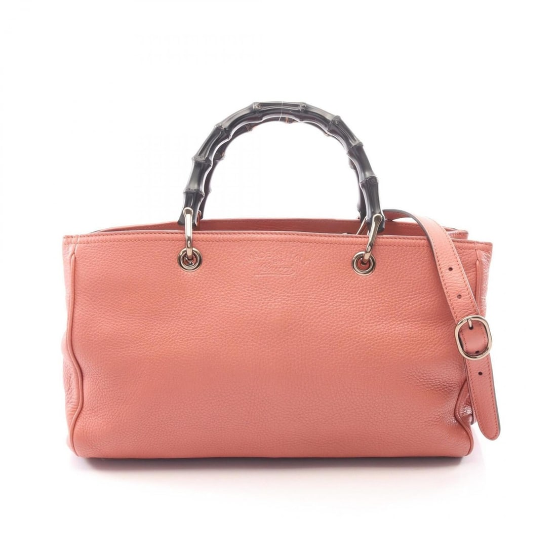 Gucci Bamboo Shopper Medium 2-Way Tote Bag/Handbag, Leather, Women's, Pink/Black, 323660 (1 of 11)