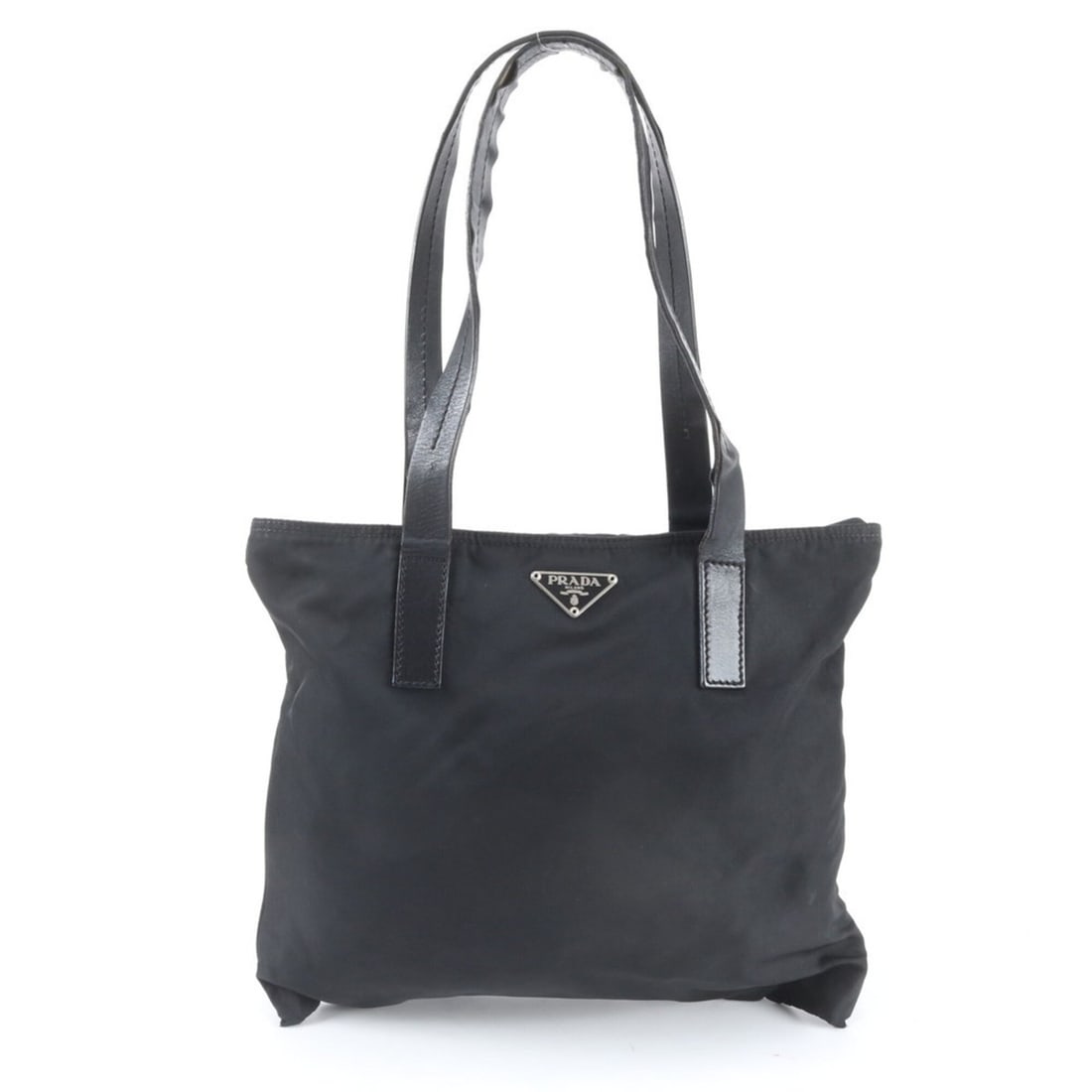 Excellent condition Prada Tessuto nylon triangle logo leather tote bag/handbag/shoulder bag, black,: --- Catalog ---Category: SizeSize (HxWxD): 25cm x 30cm x 3cm / 9.84'' x 11.81'' x 1.18''Handle Length: 50cm / 19.68''Category: DesignType: Shoulder bag, Tote bagColor: BlackGender: MenMaterial: Nylon 