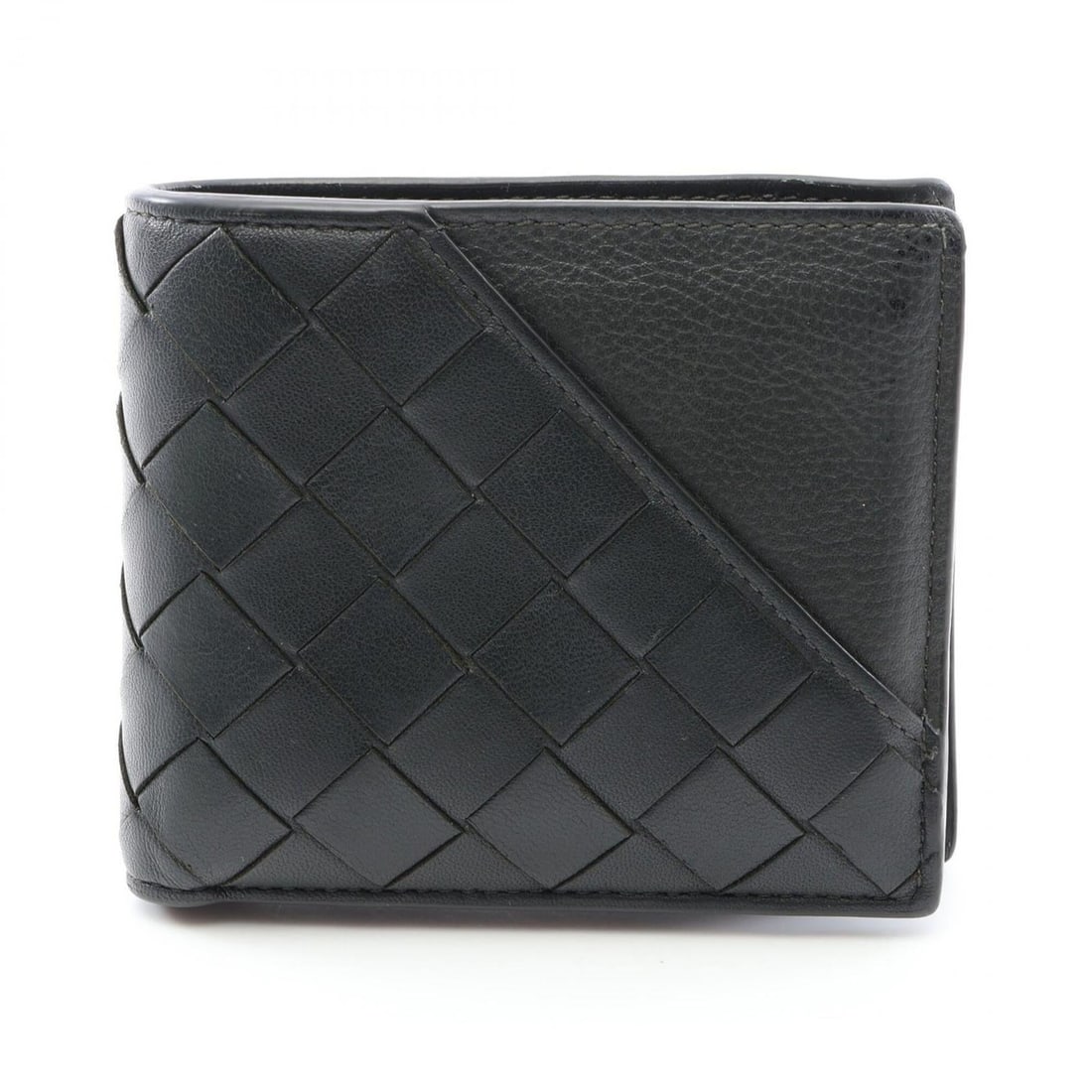 Bottega Veneta Intrecciato Bi-fold Wallet, Leather, Men's, Black: --- Catalog ---Category: SizeSize (HxWxD): 9.5cm x 11cm x 2.5cm / 3.74'' x 4.33'' x 0.98''Category: DesignType: Wallet (bi-fold)Color: BlackGender: MenMaterial: Leather Category: GeneralLine: Intrecci