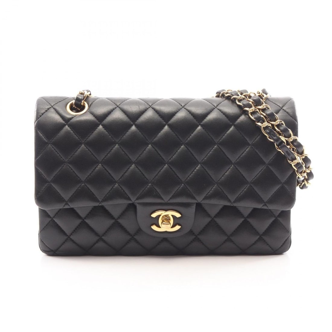 Chanel Matelassé Double Flap Shoulder Bag/Handbag, Lambskin Leather, Women's, Black: --- Catalog ---Category: SizeSize (HxWxD): 16cm x 25cm x 6.5cm / 6.29'' x 9.84'' x 2.55''Category: DesignType: Handbag, Shoulder bagColor: BlackGender: WomenMaterial: Leather Hardware Color: GoldLeath