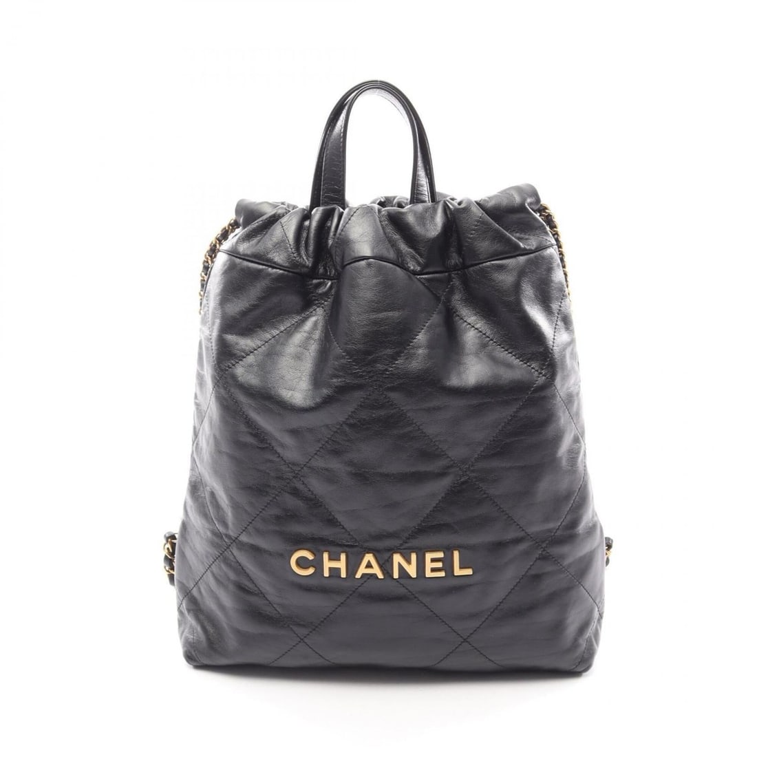 Chanel 22 Small Backpack/Handbag, Leather, Women's, Black: --- Catalog ---Category: SizeSize (HxWxD): 35cm x 28cm x 8cm / 13.77'' x 11.02'' x 3.14''Category: DesignType: Backpack, HandbagColor: BlackGender: WomenMaterial: Leather Hardware Color: GoldCategory: