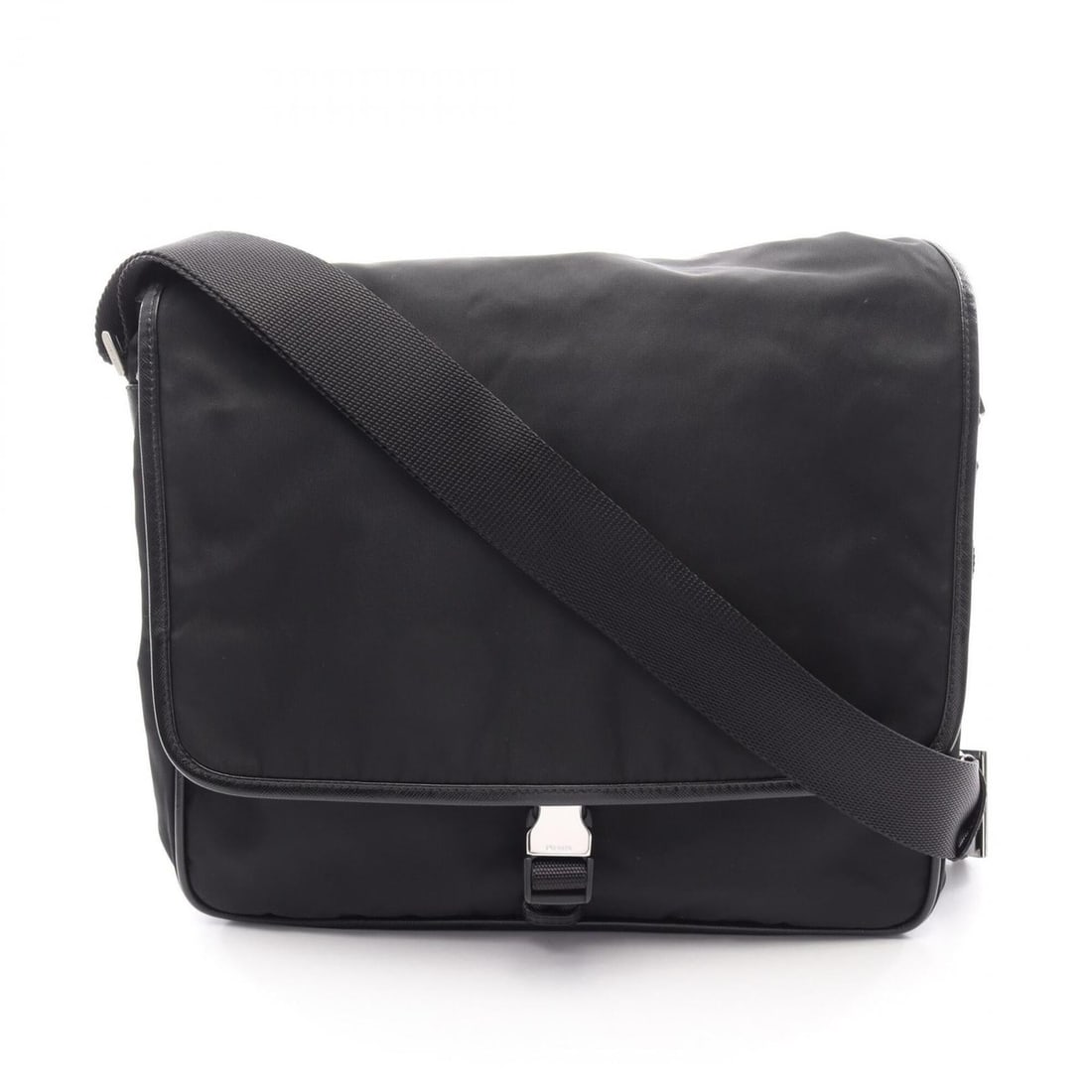 Prada VIAGGIO Shoulder Bag/Handbag, Nylon & Saffiano Leather, Men's Women's, Black, V166 (1 of 11)