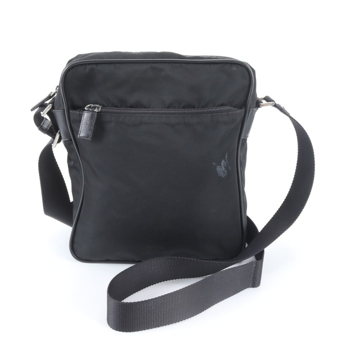 Excellent condition Prada Tessuto nylon shoulder bag with triangle logo, crossbody messenger bag,: --- Catalog ---Category: SizeSize (HxWxD): 27cm x 23cm x 9cm / 10.62'' x 9.05'' x 3.54''Strap Length: 143cm / 56.29''Category: DesignType: Shoulder bagColor: BlackGender: MenMaterial: Nylon Category: 