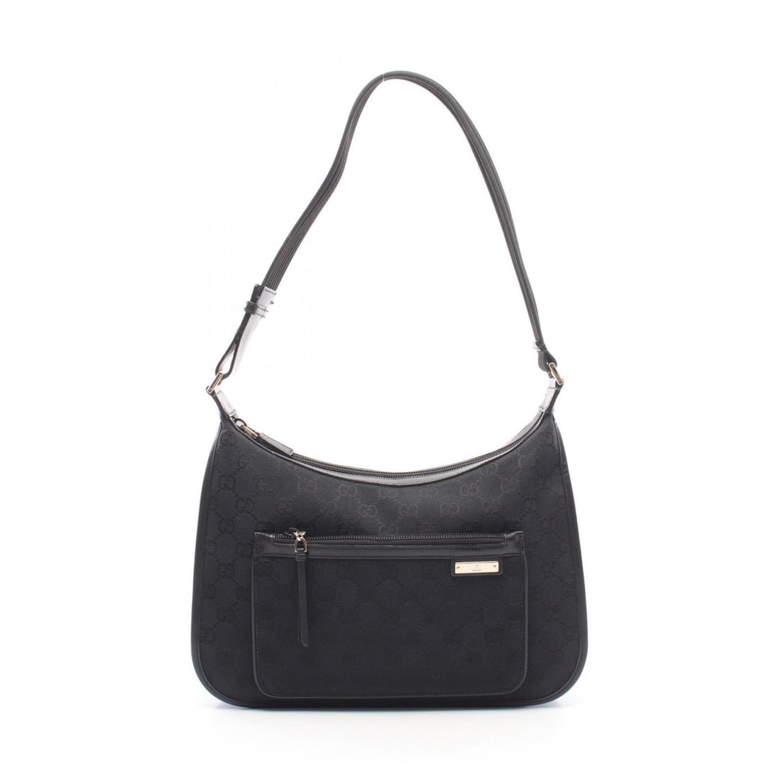 Gucci GG Canvas Shoulder Bag Handbag Leather Women's Black 001.4198 (1 of 10)