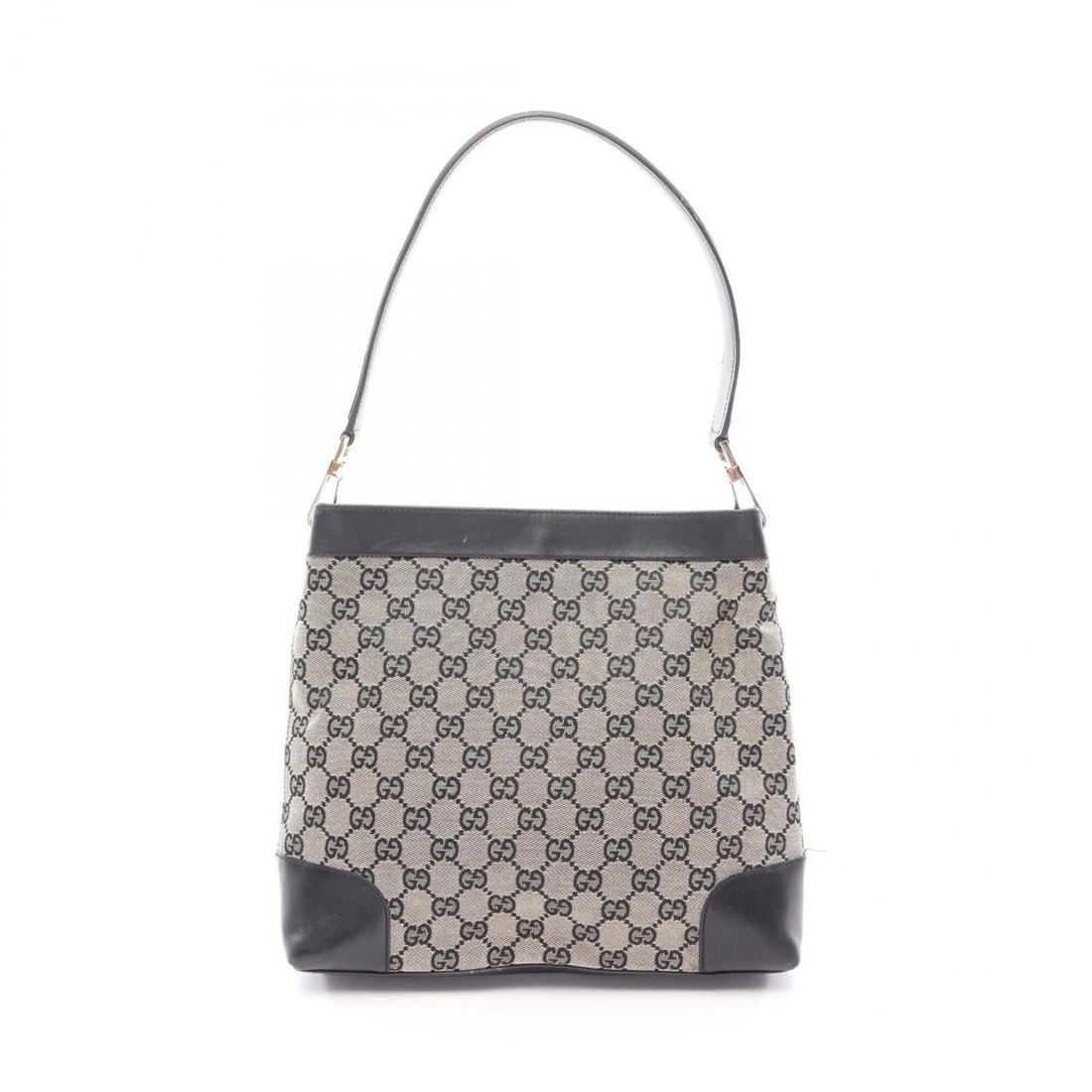 Gucci GG Canvas Shoulder Bag/Handbag, and Leather, Women's, Black/Beige, 001 4231: --- Catalog ---Category: SizeSize (HxWxD): 26cm x 28cm x 6cm / 10.23'' x 11.02'' x 2.36''Category: DesignType: Shoulder bagColor: Beige, BlackGender: WomenMaterial: Canvas , Leather Category: GeneralB