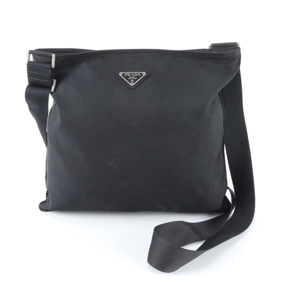 Prada Tessuto Nylon Triangle Logo Leather Shoulder Bag, Crossbody Messenger Black, Men's: --- Catalog ---Category: SizeSize (HxWxD): 30cm x 32cm x 2cm / 11.81'' x 12.59'' x 0.78''Strap Length: 130cm / 51.18''Category: DesignType: Shoulder bagColor: BlackGender: MenMaterial: Nylon , Leather