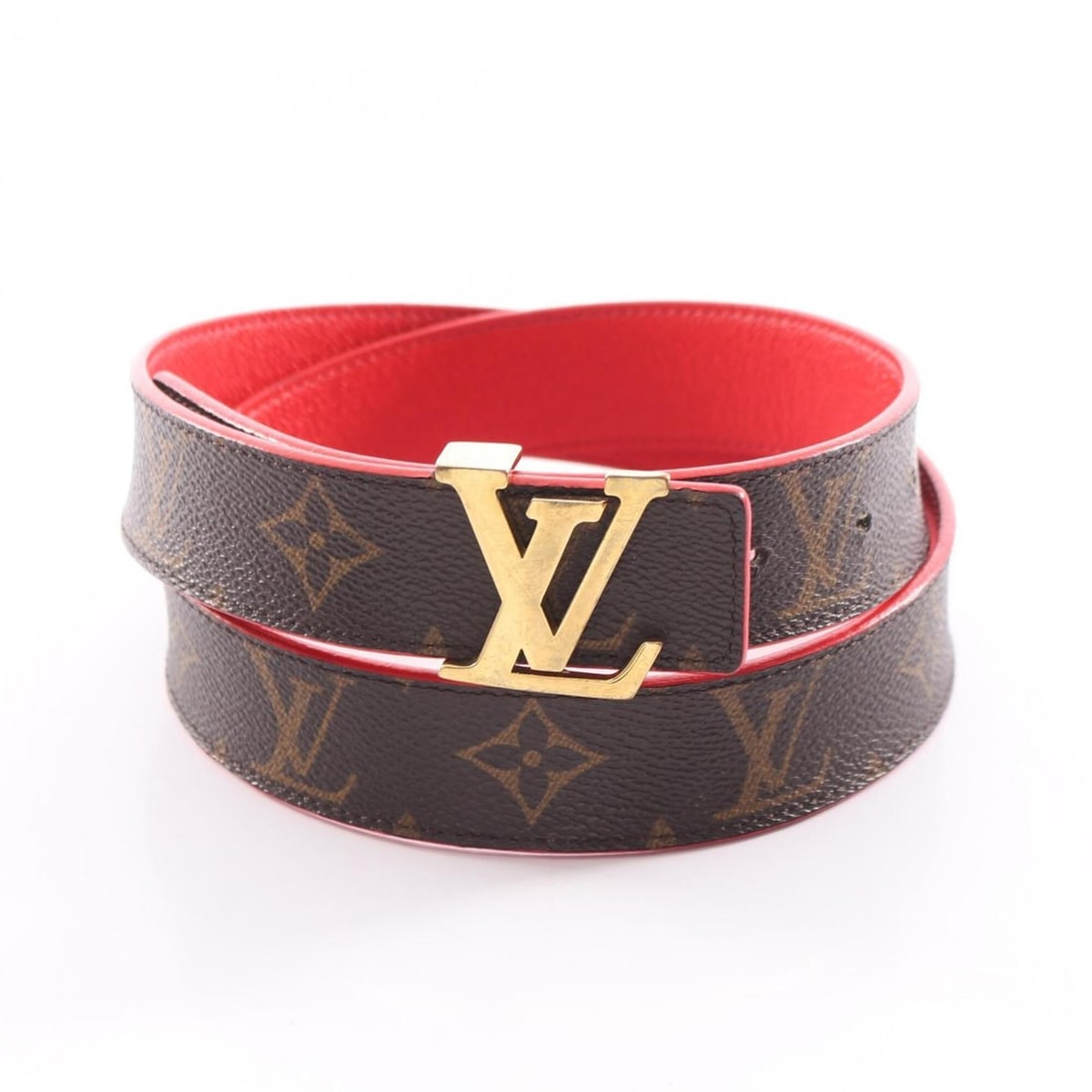 Louis Vuitton LOUIS VUITTON Ceinture Initial Gold Hardware Reversible Leather Belt Monogram Women's: --- Catalog ---Category: SizeWidth: 3cm / 1.18''Length: 75cm - 85cm / 29.52'' - 33.46''Category: DesignType: Standard beltColor: Brown, Red colorGender: WomenMaterial (Strap): Monogram , Leather Categ