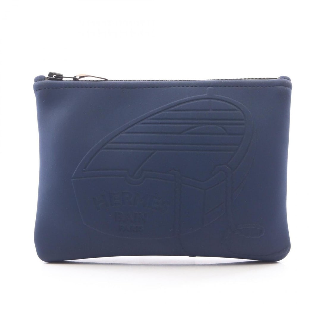 Hermes NeoBain Thalassa PM Handbag Pouch Nylon Neoprene Women's Navy H103747M 01 (1 of 10)