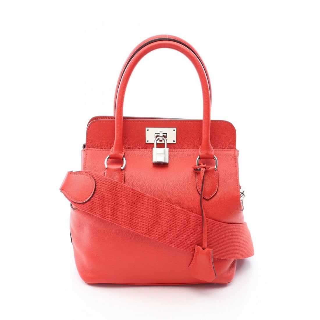 Hermes Toolbox 20 Rouge Pivoine 2-Way Handbag, Leather, Veau Evercolor, Women's, Red: --- Catalog ---Category: SizeSize (HxWxD): 23cm x 20.5cm x 15cm / 9.05'' x 8.07'' x 5.9''Category: DesignType: HandbagColor: Red colorGender: WomenMaterial: Evercalf leather Category: GeneralBrand: He