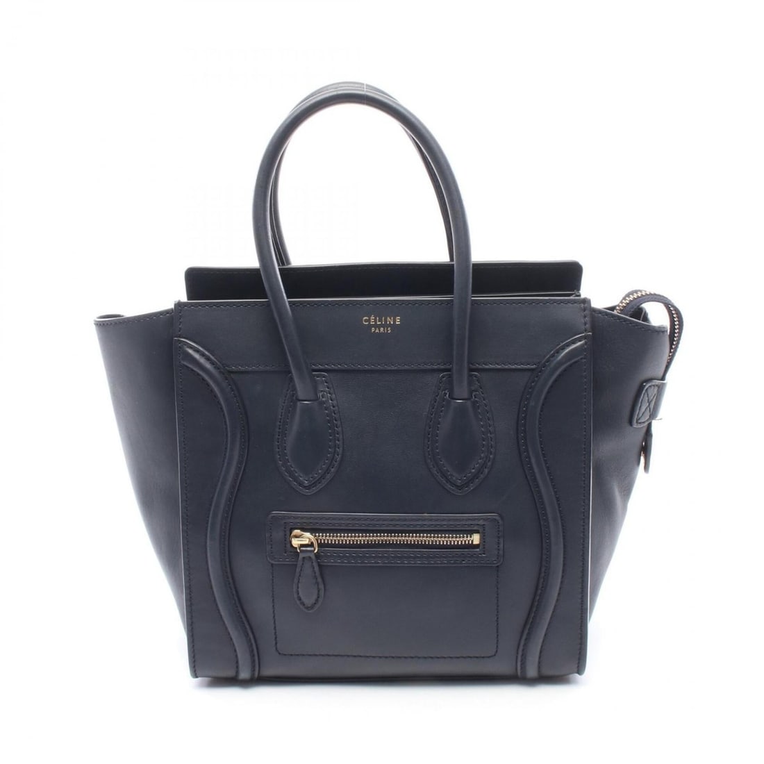 Celine Luggage Micro Shopper Tote Bag Handbag Leather Women's Navy 167793 (1 of 13)
