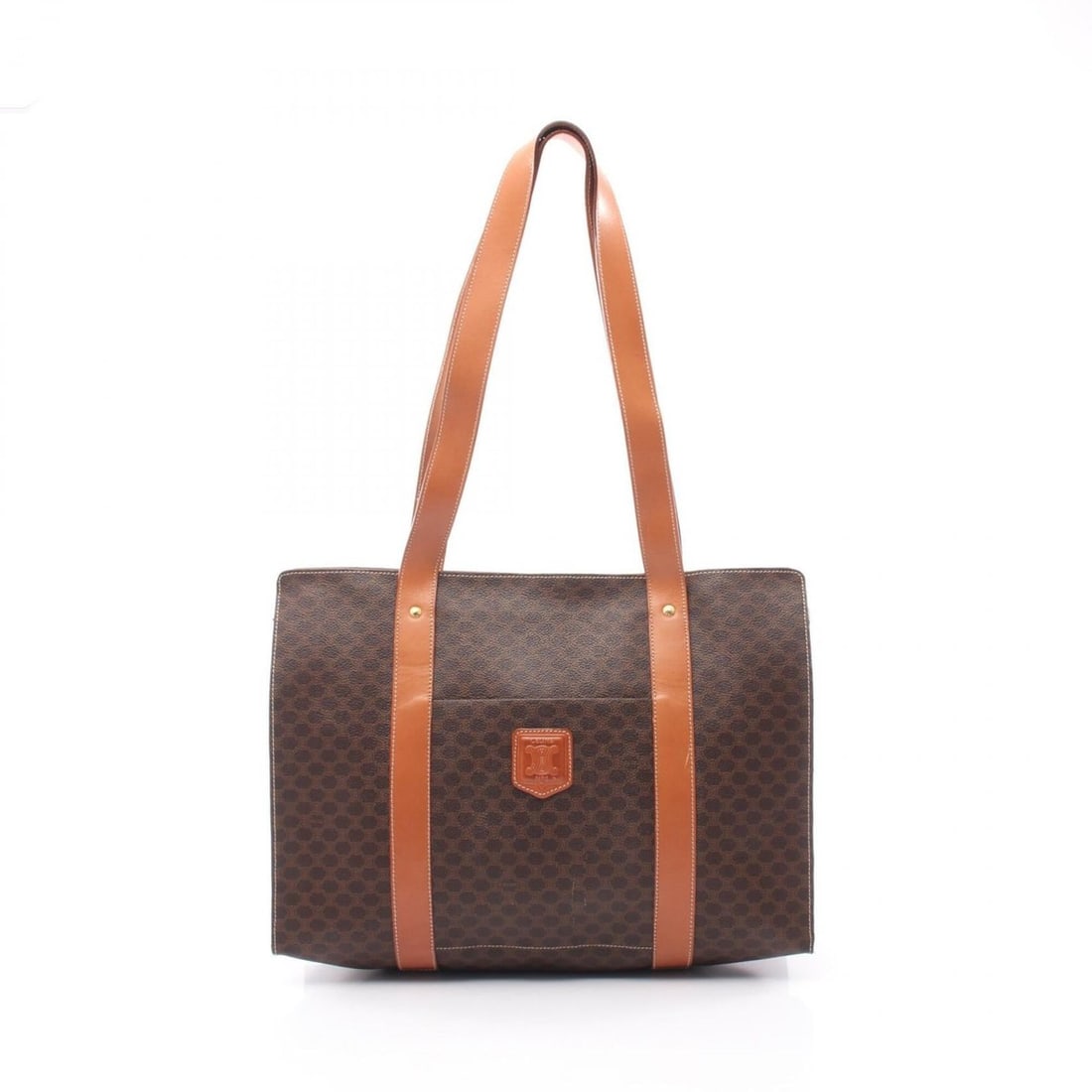 Celine Macadam Tote Bag Handbag, Coated Canvas Leather, Women's, Brown (1 of 11)