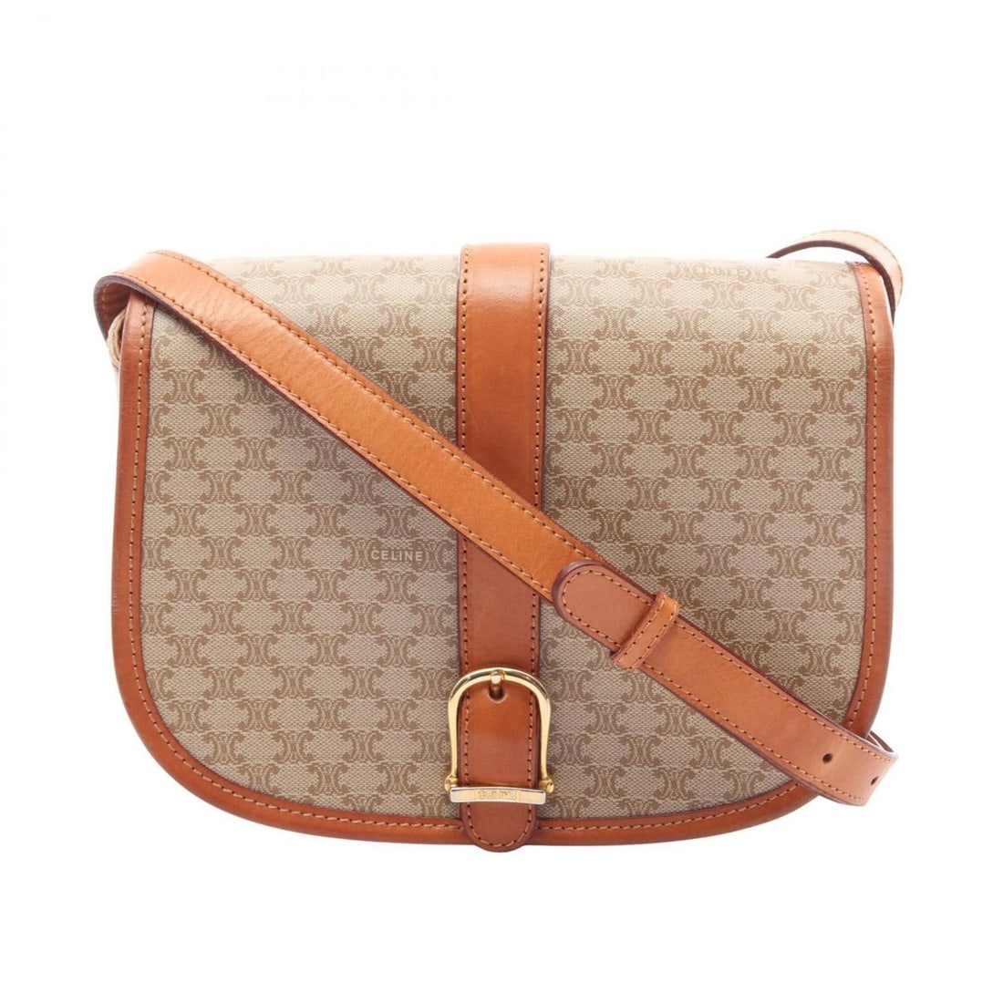 Celine Macadam Shoulder Bag/Handbag, Coated Canvas and Leather, Women's, Beige/Brown (1 of 13)