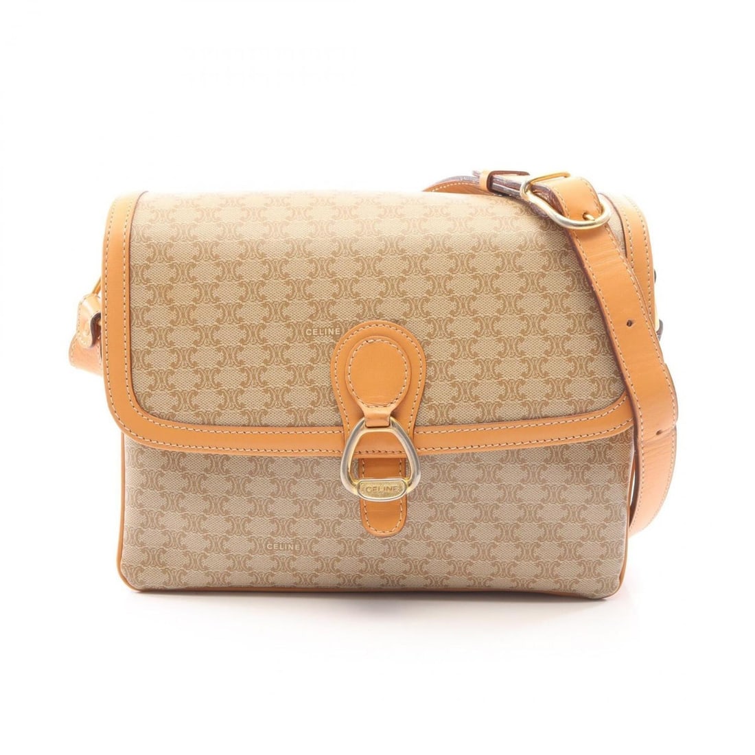 Celine Macadam Shoulder Bag/Handbag, Coated Canvas and Leather, Women's, Beige/Brown: --- Catalog ---Category: SizeSize (HxWxD): 18cm x 23cm / 7.08'' x 9.05''Strap Length: 110cm - 120cm / 43.3'' - 47.24''Category: DesignType: Handbag, Shoulder bagColor: Beige, BrownGender: