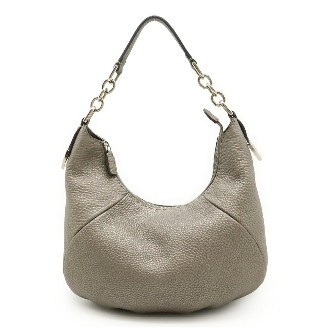 FENDI Selleria Shoulder Bag, Leather, Silver, 8BR618: --- Catalog ---Category: SizeWeight: 650g / 1.43lb.Size (HxWxD): 20cm x 42cm x 17cm / 7.87'' x 16.53'' x 6.69''Category: DesignType: Shoulder bagColor: SilverGender: WomenMaterial: Leather Category: G