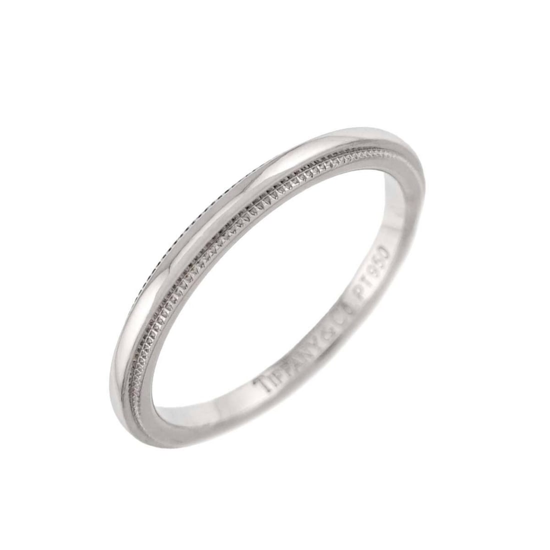 Tiffany & Co. Milgrain Ring, 2mm wide, Platinum, Together.: --- Catalog ---Category: SizeJP Size: 8US Size: 4.5Category: DesignType: Band ringGender: WomenMaterial: Platinum 950Category: GeneralBrand: Tiffany--- Item List ---Section: ConditionRanking: Rank SA 