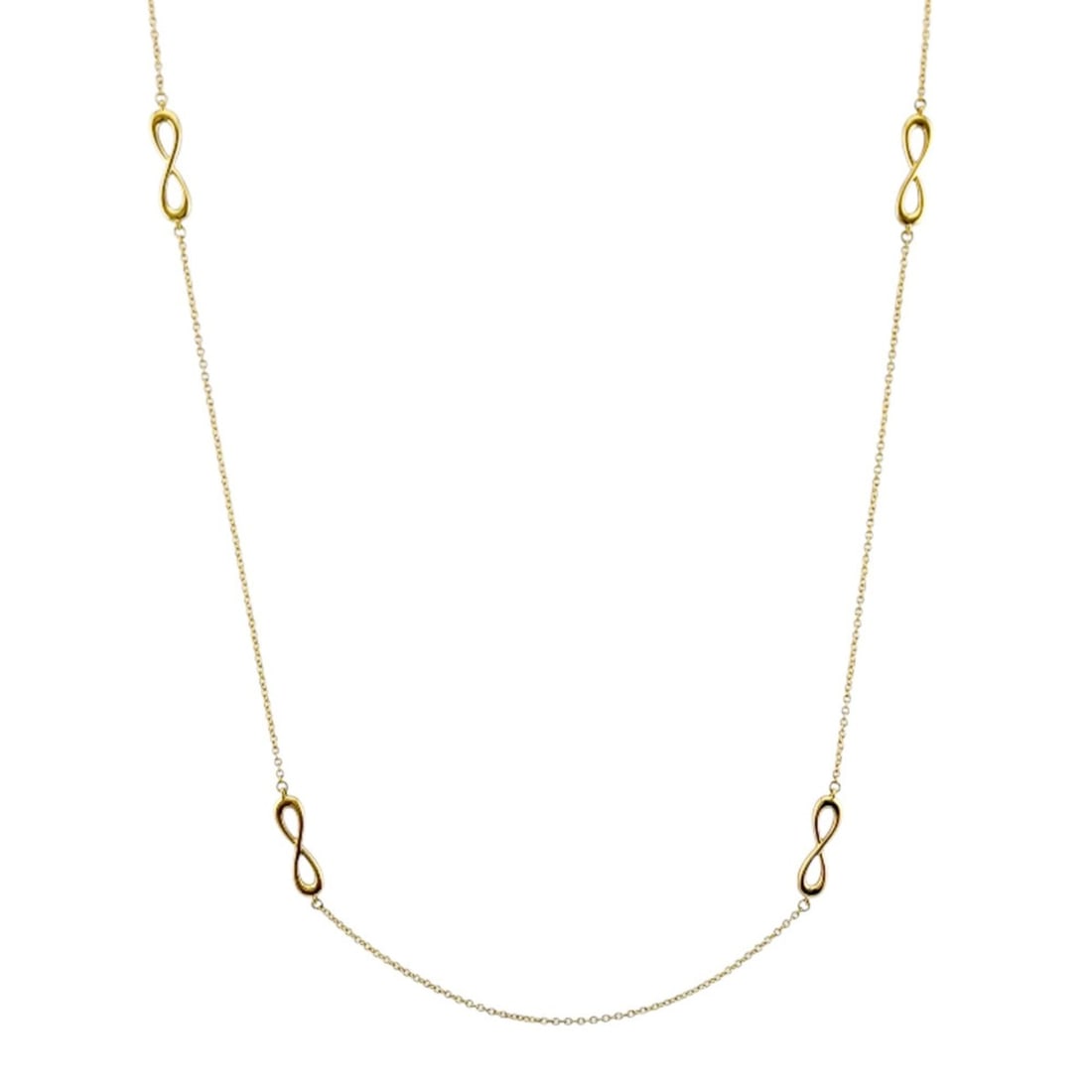 Tiffany & Co. Infinity Endless Necklace, 18K Yellow Gold, Women's.: --- Catalog ---Category: SizePendant Size: 16mm x 4mm / 0.62'' x 0.15''Neck Circumference: 78 cm / 30.7''Category: DesignGender: WomenMaterial: Yellow gold (18K)Necklace Type: NecklaceCategory: Genera