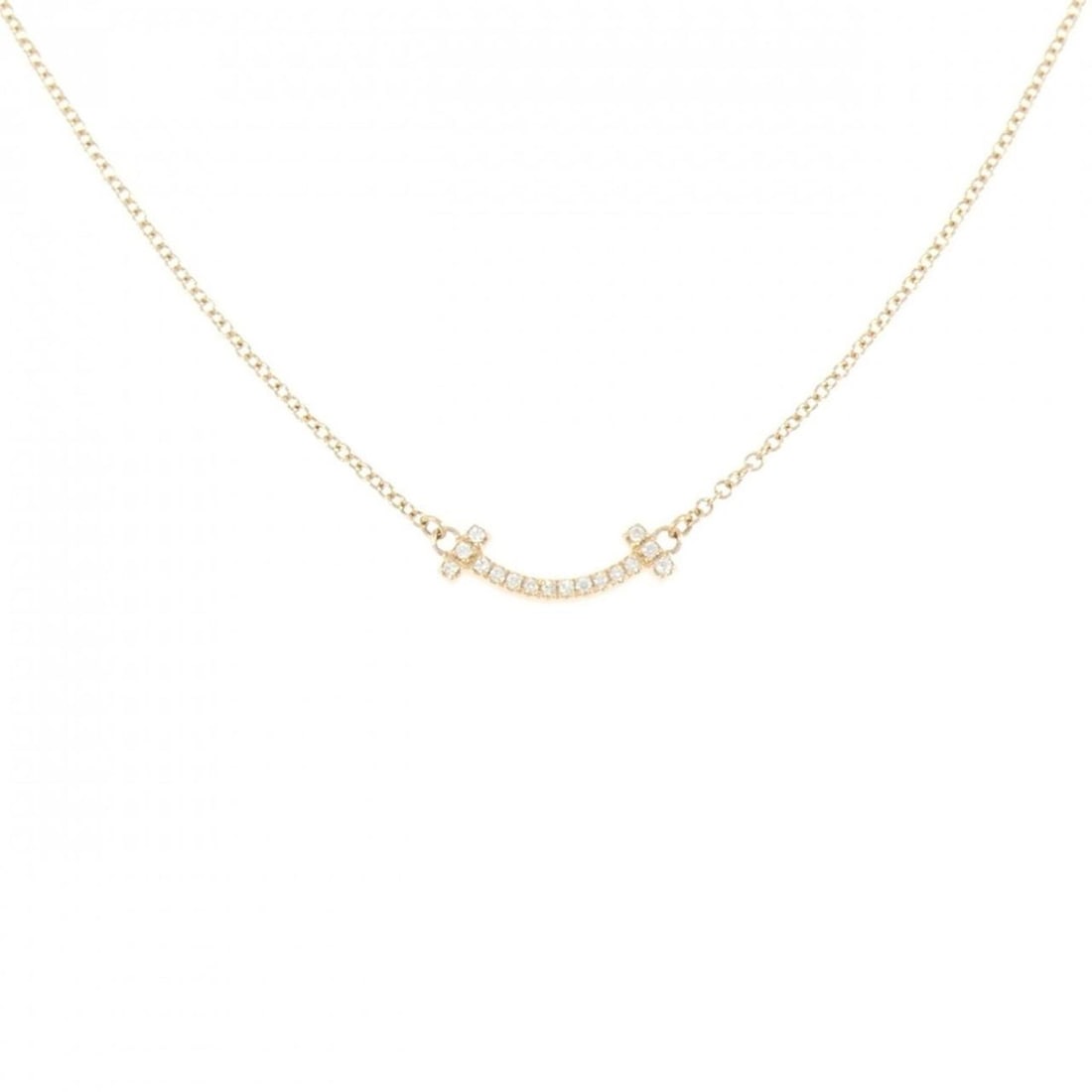 Tiffany T Smile Mini Necklace: --- Catalog ---Category: SizePendant Size: 3.6mm x 13.2mm / 0.14'' x 0.51''Neck Circumference: 42 cm - 47 cm / 16.53'' - 18.5''Category: DesignStone: DiamondGender: WomenMaterial: Pink gold