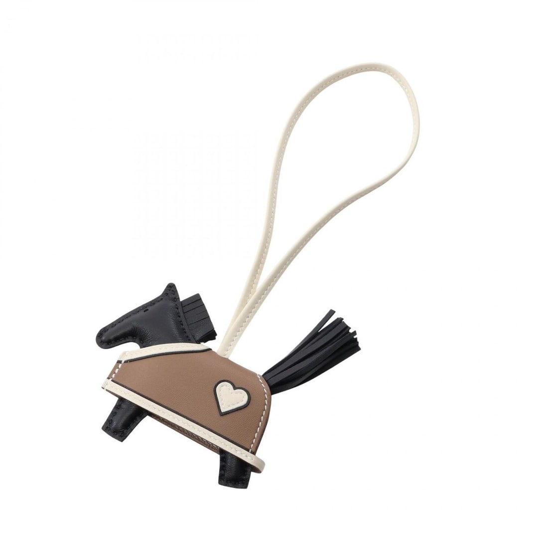 Hermes Rodeo PM Robeo Coeur Charm Accessory, Agneau Milo Leather, Veau Swift Black, Gray, White.: --- Catalog ---Category: DesignType: Handbag charmColor: Black, Gray, WhiteGender: WomenMaterial: Agneau Milo, Swift leatherCategory: GeneralBrand: Hermes--- Item List ---Section: ConditionRanking: Ra