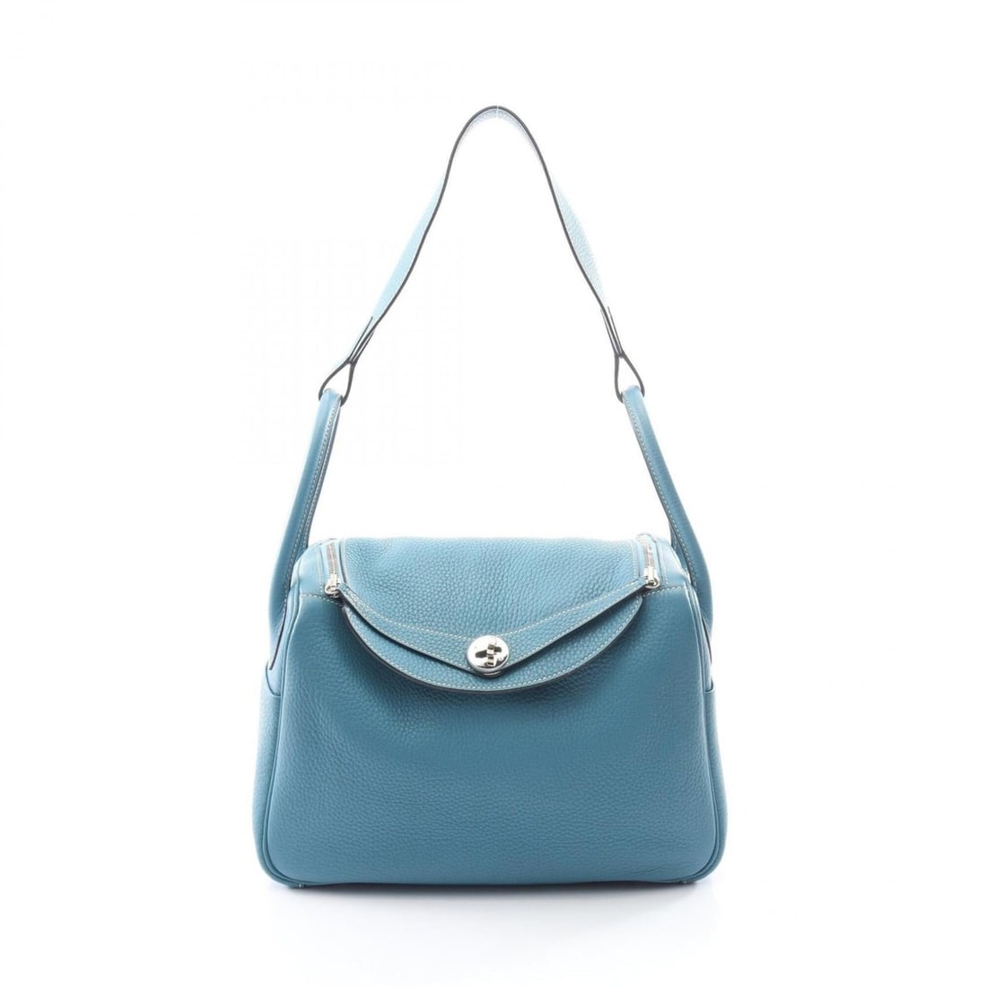 Hermes Lindy 30 Shoulder Bag/Handbag, Leather, Taurillon Clemence Women's, Blue: --- Catalog ---Category: SizeSize (HxWxD): 20cm x 30cm x 15cm / 7.87'' x 11.81'' x 5.9''Category: DesignType: Handbag, Shoulder bagColor: Blue, Blue jeanGender: WomenMaterial: Taurillon clemence leath