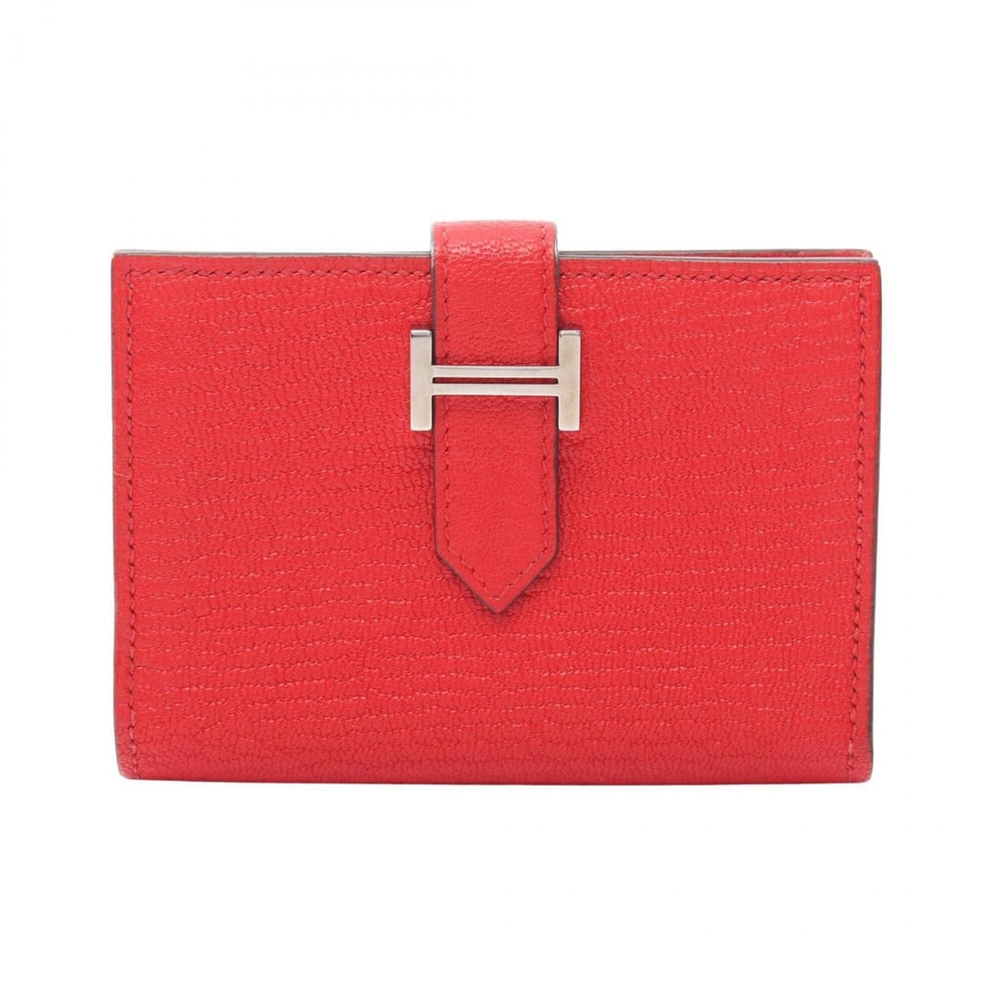Hermes Bearn Rouge Tomato Business Card Holder/Card Case, Chevre Leather, Women's, Red: --- Catalog ---Category: DesignType: Card caseColor: Red colorGender: WomenMaterial: Chevre leather Category: GeneralBrand: HermesCategory: Physical PropertiesSize (HxWxD): 7cm x 10cm x 2cm / 2.75'' x