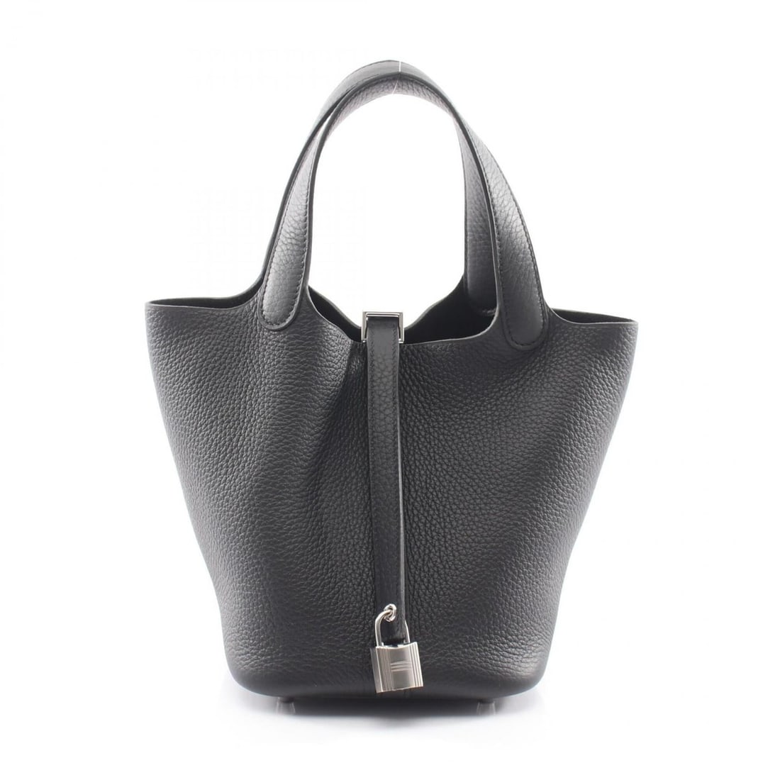 Hermes Picotin Lock PM Handbag, Leather, Taurillon Clemence Women's, Black: --- Catalog ---Category: SizeSize (HxWxD): 18cm x 18cm x 13cm / 7.08'' x 7.08'' x 5.11''Category: DesignType: HandbagColor: BlackGender: WomenMaterial: Taurillon clemence leather , Leather Hardware Co