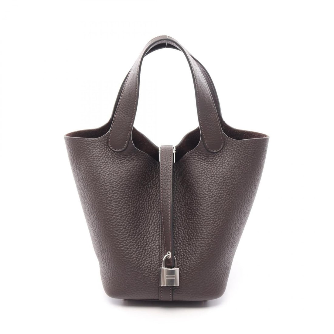Hermes Picotin Lock PM Handbag, Leather, Taurillon Clemence Women's, Brown (1 of 6)