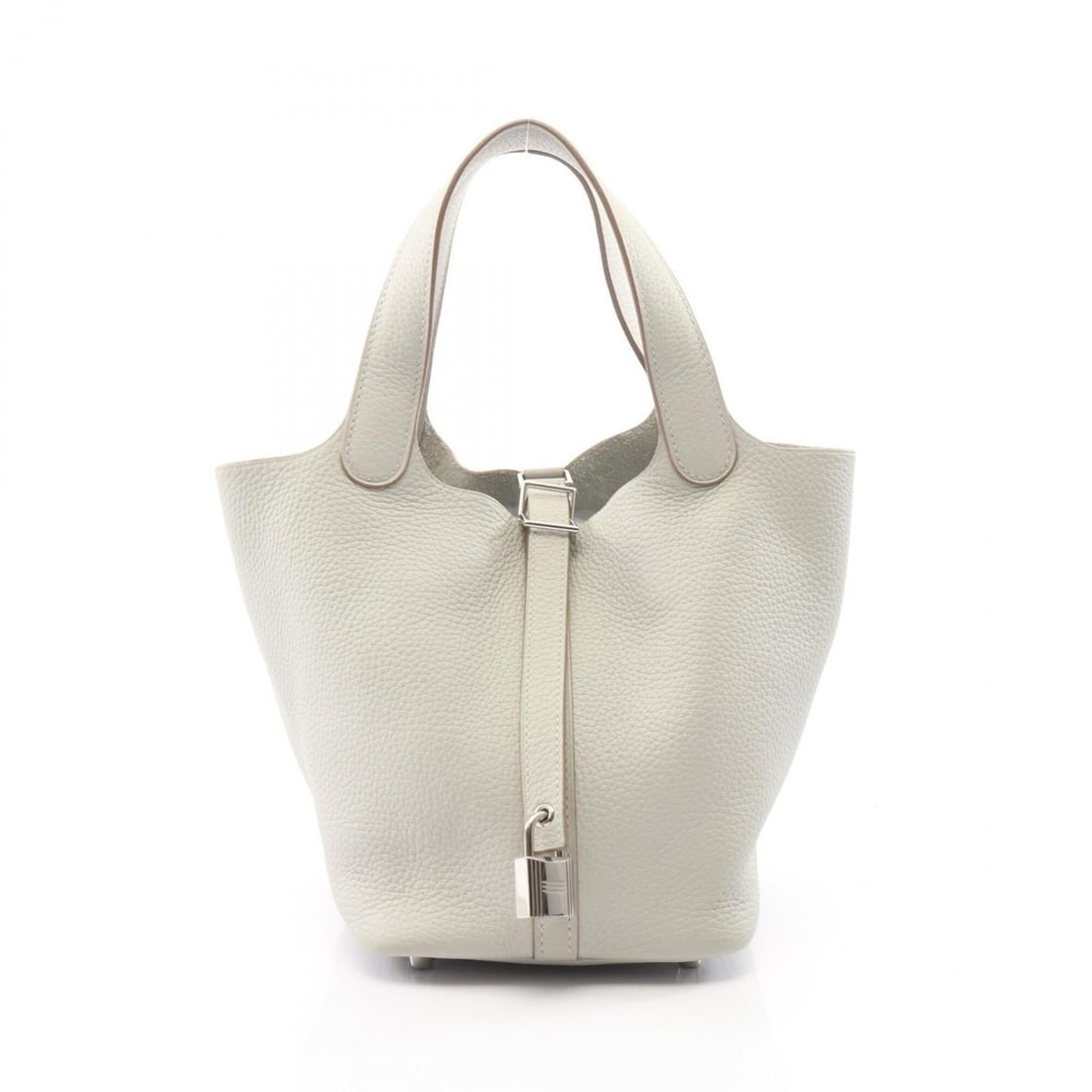 Hermes Picotin Lock PM Pearl Grey Handbag, Taurillon Clemence Leather, Women's,: --- Catalog ---Category: SizeSize (HxWxD): 18.5cm x 19cm x 13.5cm / 7.28'' x 7.48'' x 5.31''Category: DesignType: HandbagColor: GrayGender: WomenMaterial: Taurillon clemence leather Hardware Color: Si