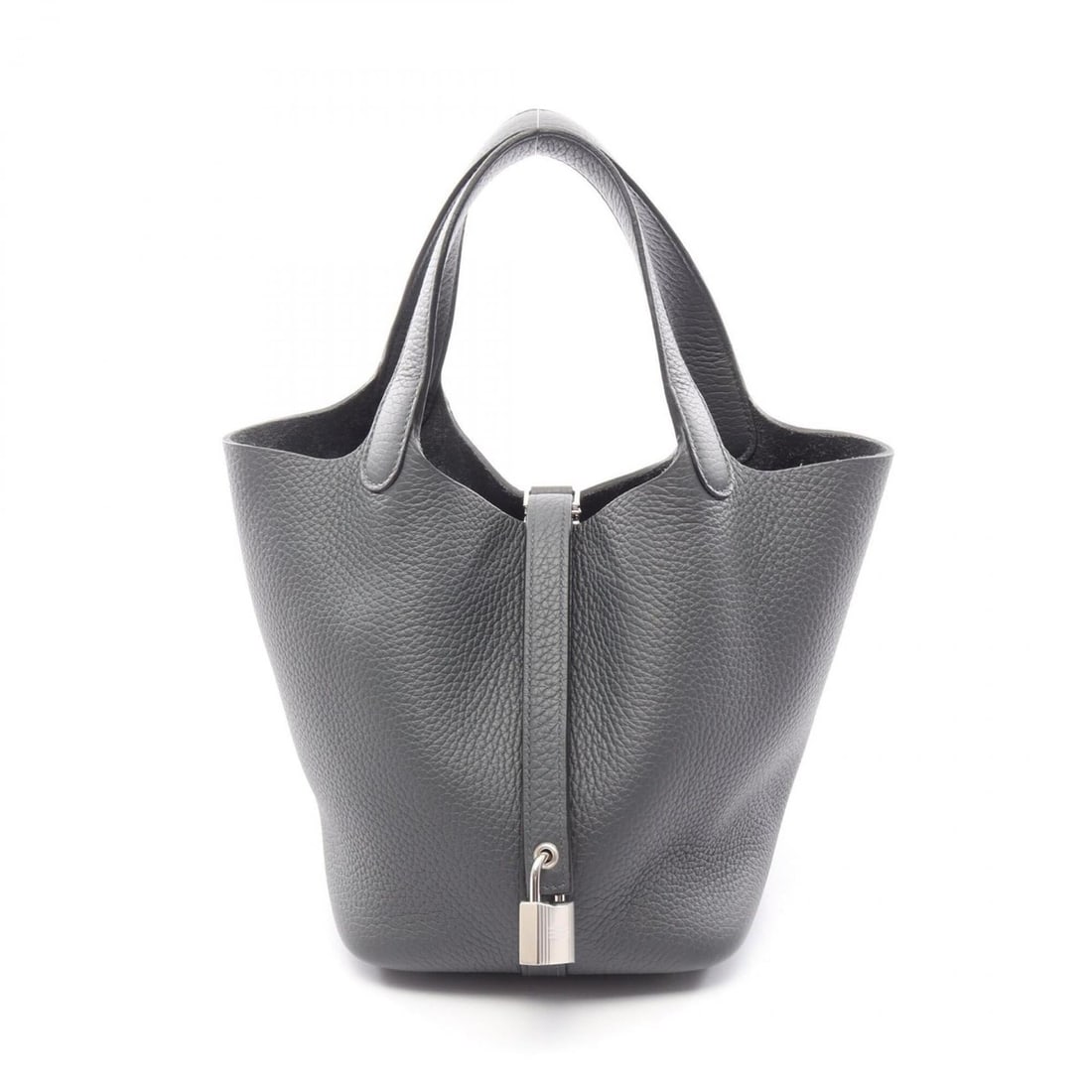 Hermes Picotin Lock PM Ardoise Handbag, Taurillon Clemence Leather, Women's, Gray: --- Catalog ---Category: SizeSize (HxWxD): 18.5cm x 19cm x 13.5cm / 7.28'' x 7.48'' x 5.31''Category: DesignType: HandbagColor: GrayGender: WomenMaterial: Taurillon clemence leather Hardware Color: Si