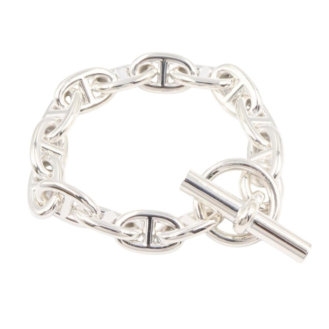 Hermes Chaine d'Ancre MM 14-link bracelet, sterling silver (925), women's, tone.: --- Catalog ---Category: SizeLength: 14.5cm / 5.7''Category: DesignType: Charm braceletColor: SilverGender: WomenMaterial: Silver 925Category: GeneralBrand: Hermes--- Item List ---Section: ConditionRa
