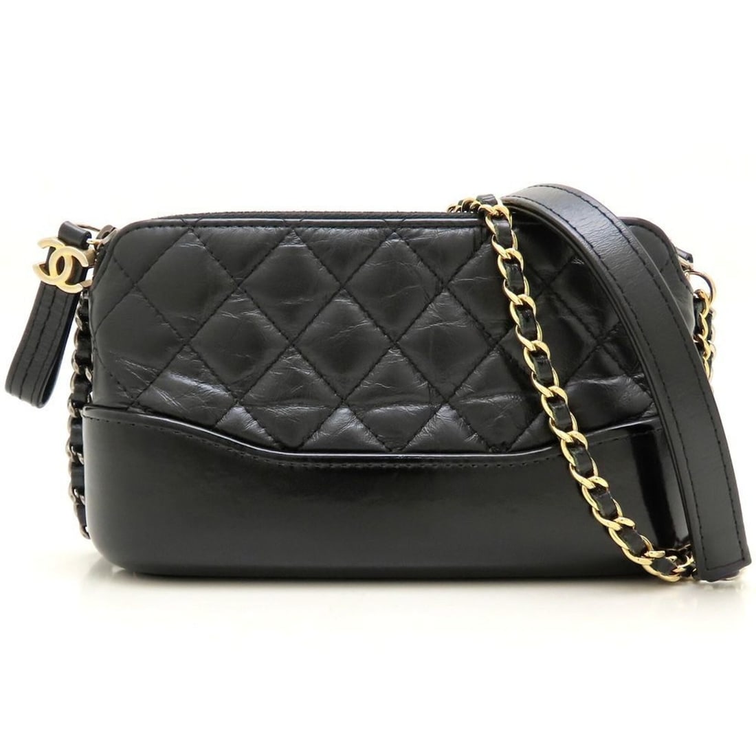 CHANEL Gabrielle de Chanel Vintage Calf Chain Wallet A94505 Shoulder Bag Leather Black Women's: --- Catalog ---Category: SizeSize (HxWxD): 10.5cm x 18cm x 5.5cm / 4.13'' x 7.08'' x 2.16''Strap Length: 101cm - 181cm / 39.76'' - 71.25''Category: DesignType: Shoulder bagColor: BlackGender: WomenClo