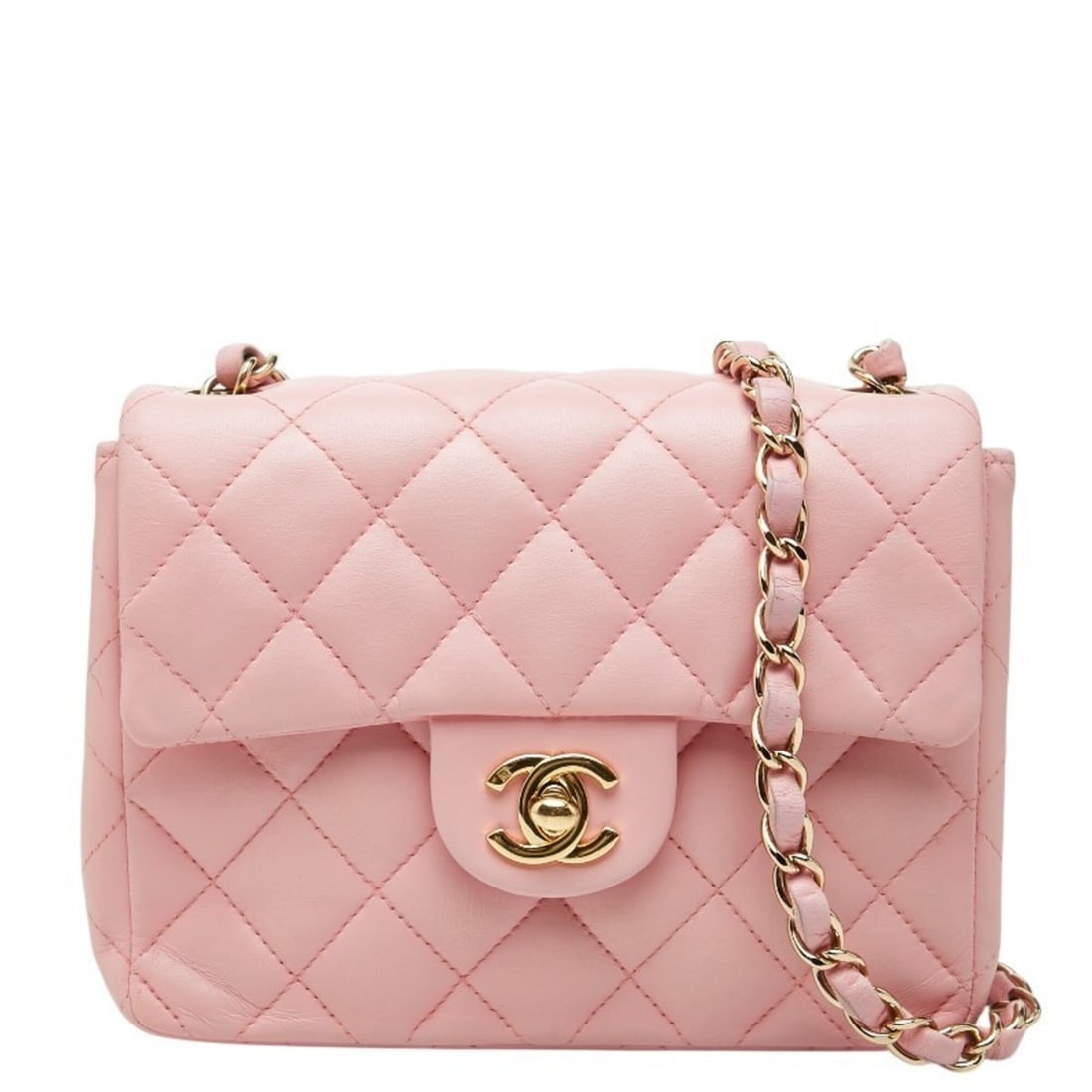 Chanel Mini Matelassé Coco Mark Crossbody Chain Shoulder Bag, Pink Lambskin, Women's CHANEL: --- Catalog ---Category: SizeSize (HxWxD): 12.5cm x 17.5cm x 6.5cm / 4.92'' x 6.88'' x 2.55''Category: DesignType: Shoulder bagColor: PinkGender: WomenMaterial: Leather Leather/Fur Type: LambskinCateg