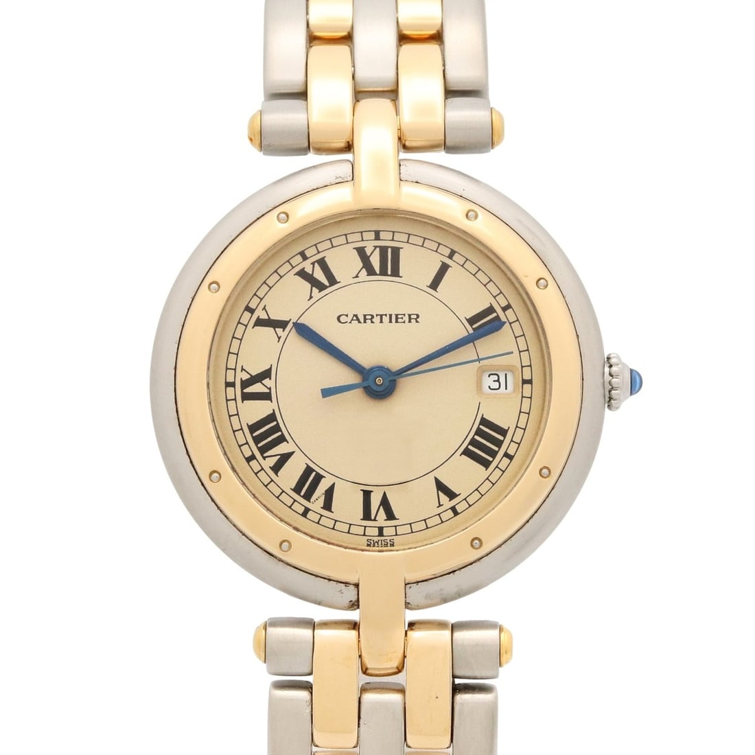 Cartier Panthère Vendôme LM 2-Row Watch, 18K (Yellow Gold) Stainless Steel, Boys' Size, Ivory,: --- Catalog ---Category: SizeWrist Size: 17.5cm / 6.88''Case Diameter: 29.5mm / 1.16''Category: DesignType: WristwatchGender: MenColor (Dial): IvoryMaterial (Band): Stainless steel, Yellow gold (18K)M