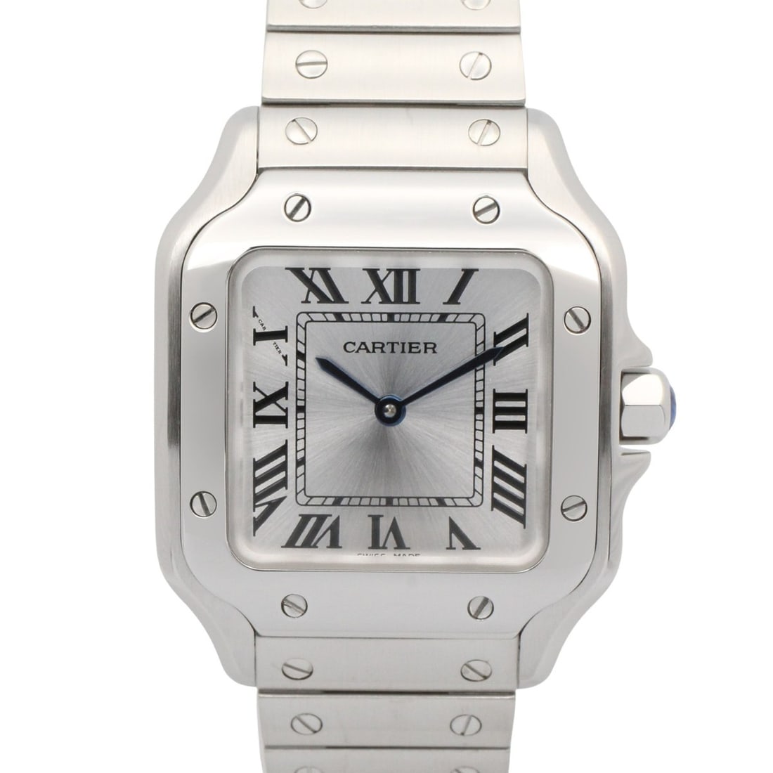 Cartier Santos de SM Watch, Stainless Steel, Ladies, Silver Tone, WSSA0082: --- Catalog ---Category: SizeWrist Size: 17cm / 6.69''Case Diameter: 27mm / 1.06''Category: DesignType: WristwatchGender: WomenColor (Dial): SilverMaterial (Band): Stainless steelMaterial (Case): Stai