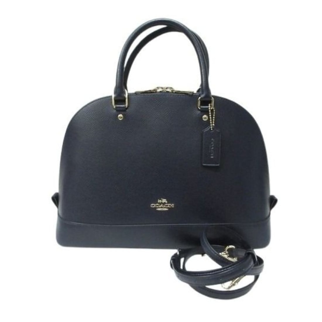COACH domed satchel handbag F37218 navy leather women's shoulder bag: --- Catalog ---Category: SizeSize (HxWxD): 24cm x 33cm x 12cm / 9.44'' x 12.99'' x 4.72''Category: DesignType: Handbag, Shoulder bag, Tote bagColor: NavyGender: WomenClosure: ZipperMaterial: Leather C