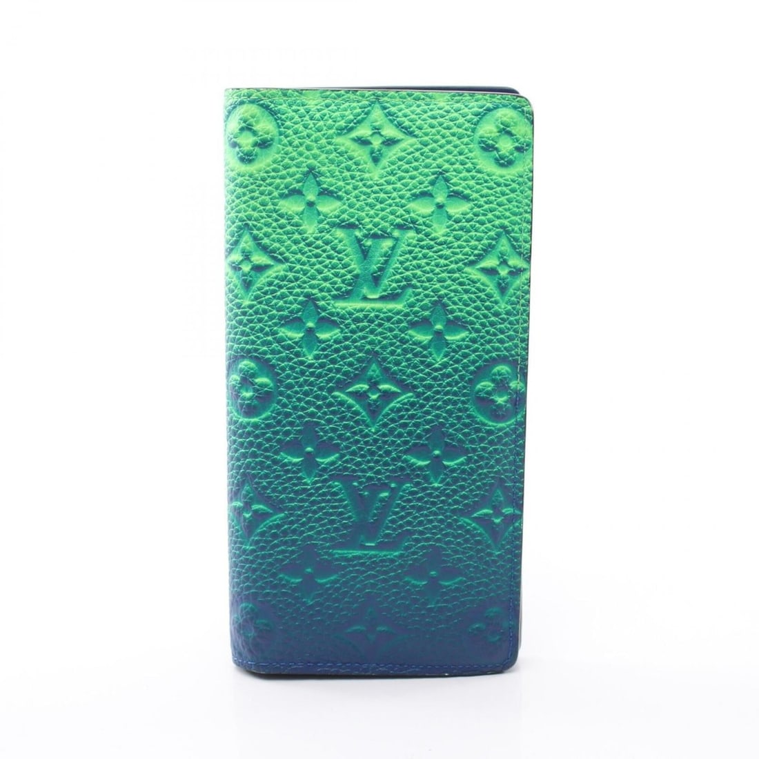 Louis Vuitton Portefeuille Brazza Monogram Taurillon Blue Vert Bi-fold Long Wallet, Leather, Men's,: --- Catalog ---Category: SizeSize (HxWxD): 19cm x 9.5cm x 2cm / 7.48'' x 3.74'' x 0.78''Category: DesignType: Long wallet (bi-fold)Color: Blue, Green, VertGender: MenMaterial: Leather Category: Genera