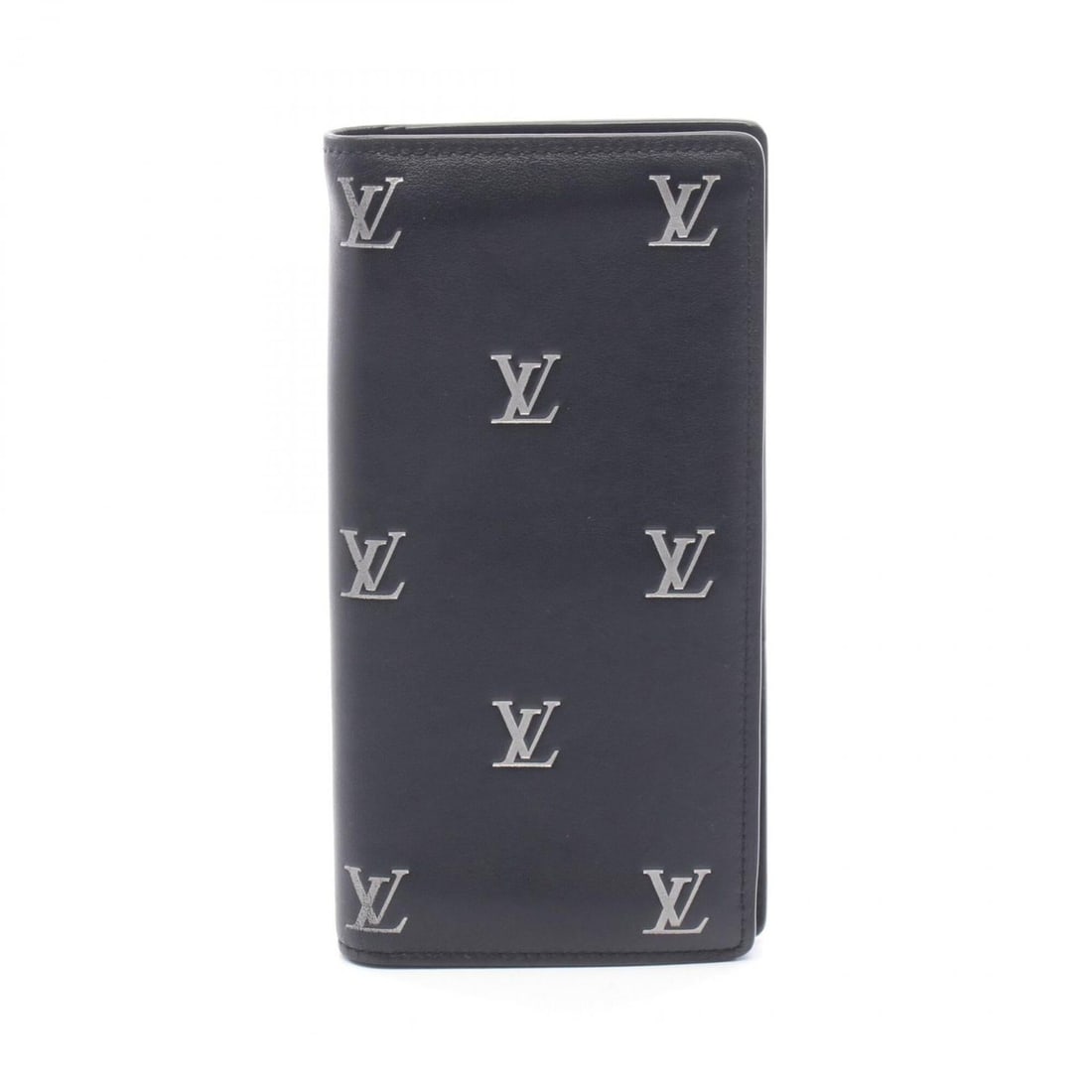 Louis Vuitton Portefeuille Brazza NM Bi-fold Long Wallet, Leather, Calfskin, Men's, Black/Silver,: --- Catalog ---Category: SizeSize (HxWxD): 19cm x 10cm x 1.5cm / 7.48'' x 3.93'' x 0.59''Category: DesignType: Long wallet (bi-fold)Color: BlackGender: MenMaterial: Leather Category: GeneralMPN: M8319