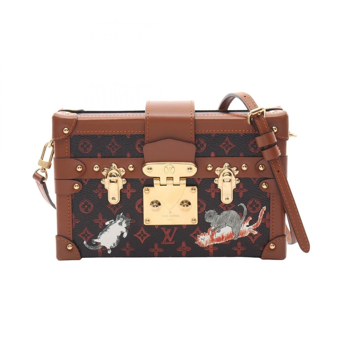Louis Vuitton Petite Malle NM Catgram Shoulder Bag/Handbag, Coated Canvas and Leather, Pattern,: --- Catalog ---Category: SizeSize (HxWxD): 12.5cm x 20cm x 5cm / 4.92'' x 7.87'' x 1.96''Category: DesignType: Handbag, Shoulder bagColor: BrownGender: WomenMaterial: Coated canvas Category: GeneralMP