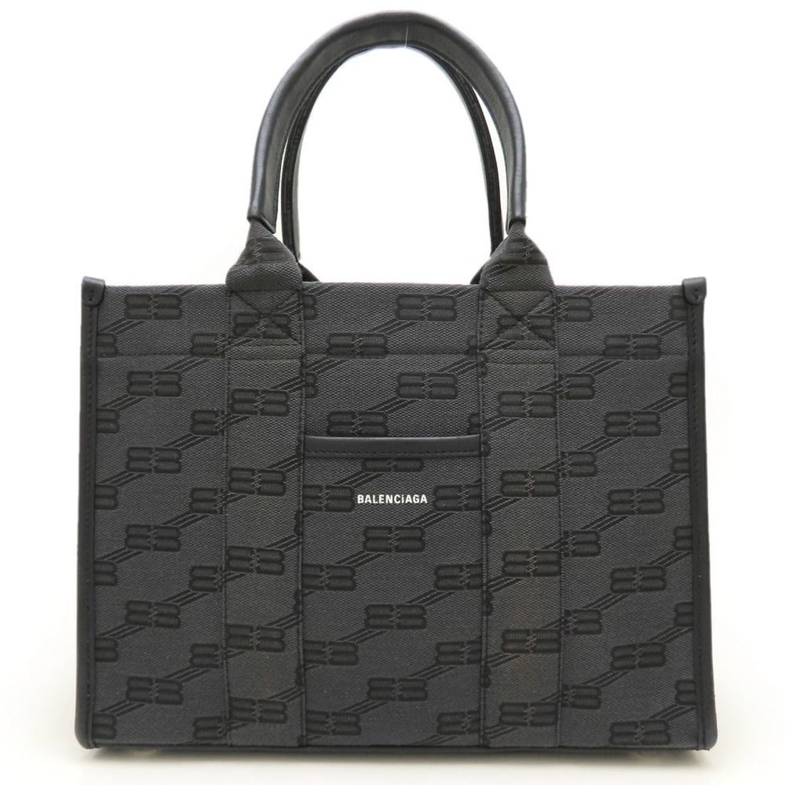 BALENCIAGA Hardware 714187 Tote Bag, Canvas x Leather, Black, Women's 353326: --- Catalog ---Category: SizeSize (HxWxD): 21cm x 28cm x 11cm / 8.26'' x 11.02'' x 4.33''Category: DesignType: Tote bagColor: BlackGender: WomenClosure: HookMaterial: Canvas , Leather Category: Genera